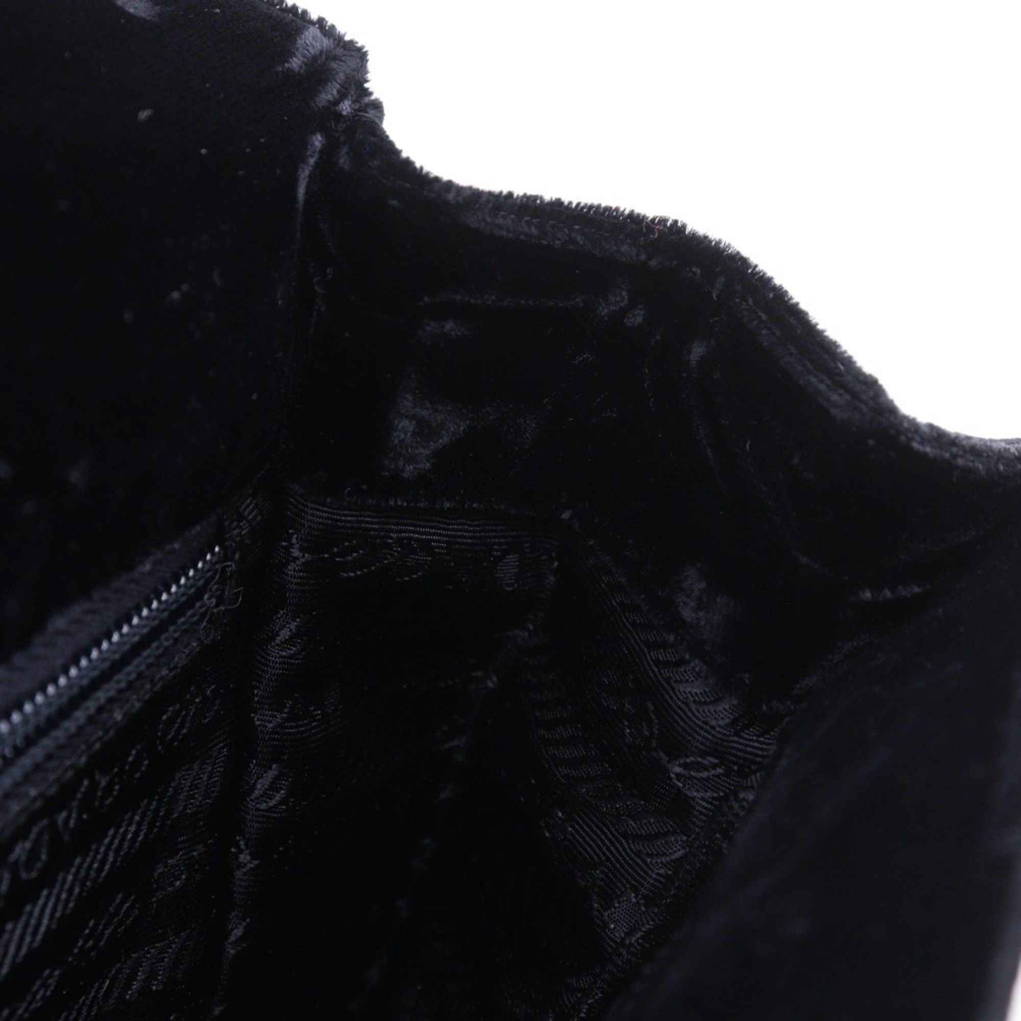 Prada Prada One-Handle Handbag, Vintage Velvet, Black, Nero, Magnetic closure, Women's Size ONE SIZE - 17 Thumbnail