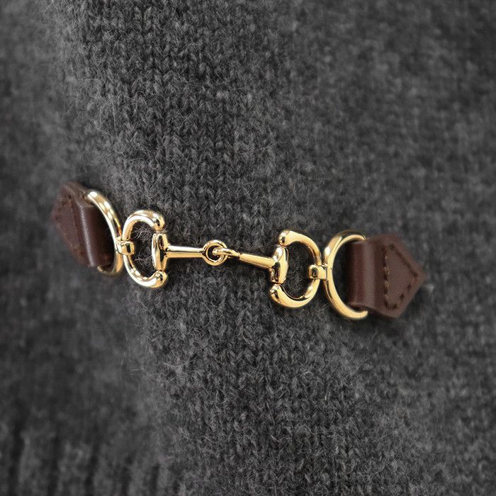Other Gucci Gucci Horsebit Charm 100% Cashmere Knit Top Leather Tops 628389 XKBH9 DUTY FREE for USA Size ONE SIZE - 3 Thumbnail