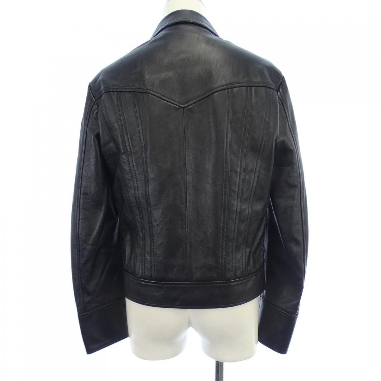 Other Celine Celine Leather Jacket Leather Outerwear 2EG27269L DUTY FREE for USA Size ONE SIZE - 2 Thumbnail