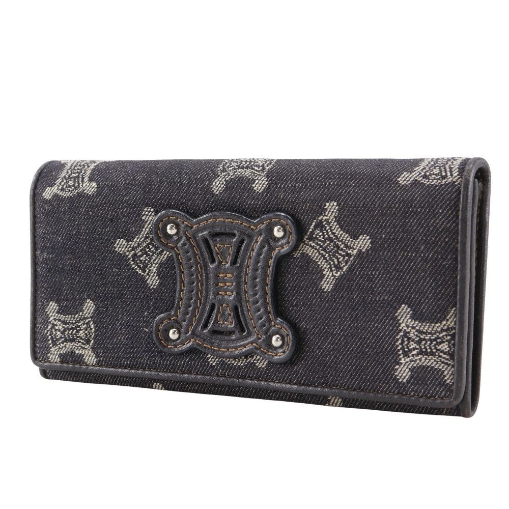 Celine Celine Celine Triomphe Denim Long Wallet Denim Long Wallet DUTY FREE for USA Size ONE SIZE - 2 Thumbnail
