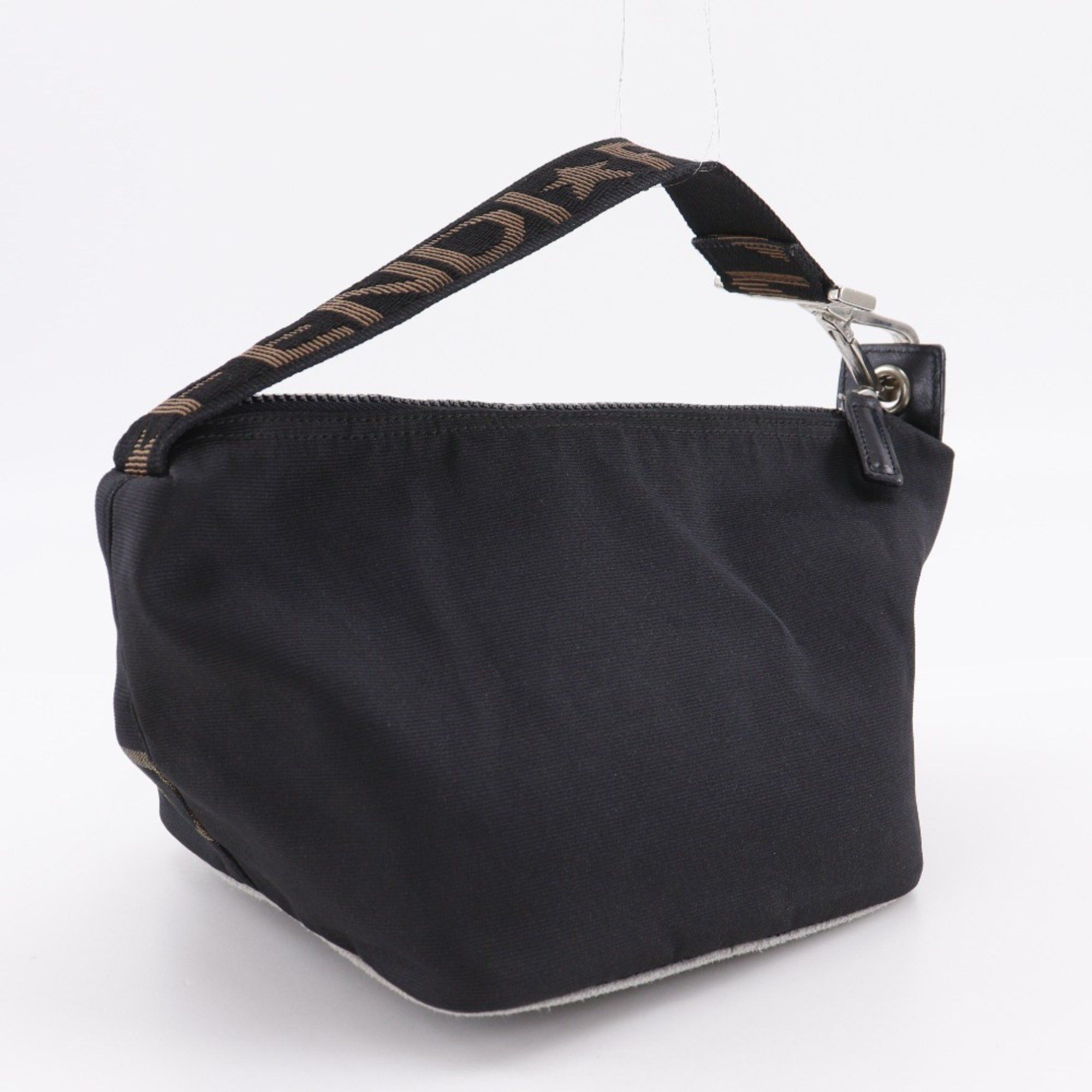 Fendi Fendi logo handbag, one-handle, nylon canvas, black, zipper, women's Size ONE SIZE - 3 Thumbnail