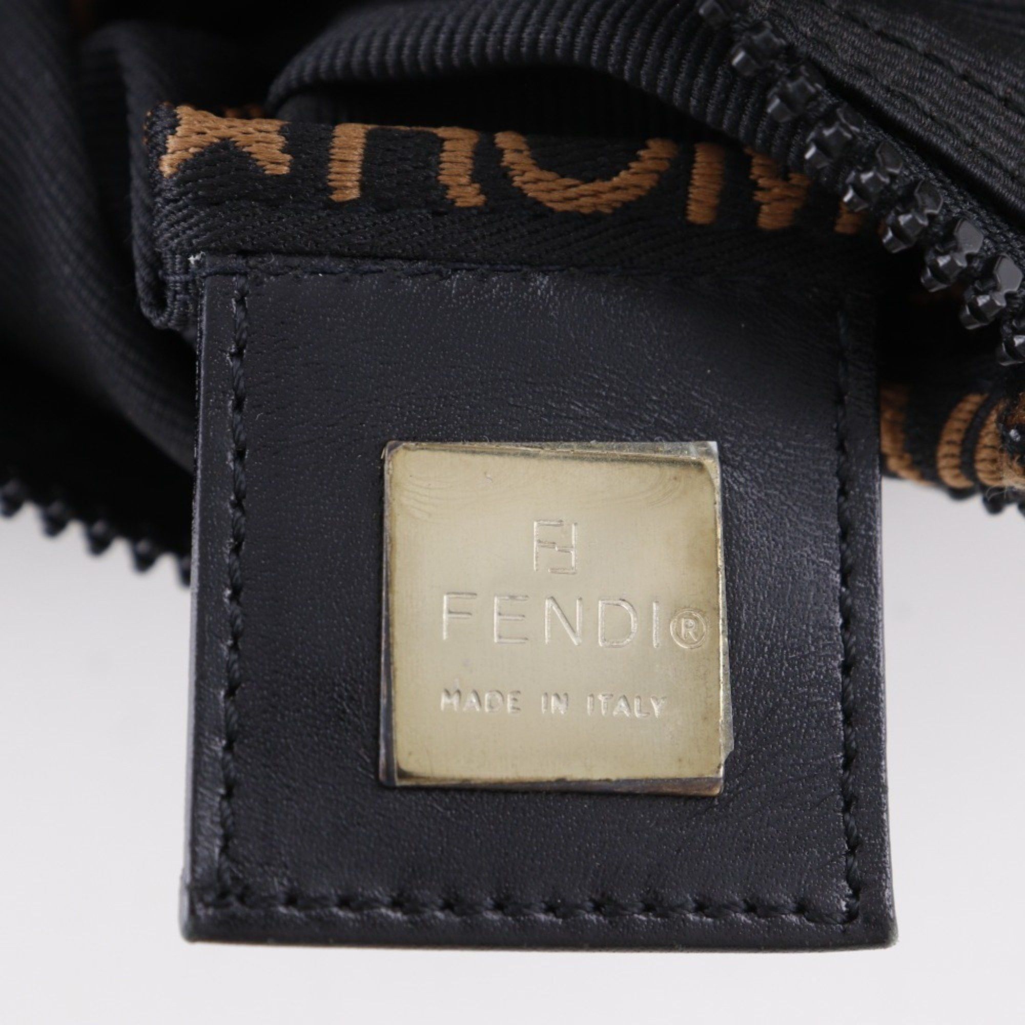 Fendi Fendi logo handbag, one-handle, nylon canvas, black, zipper, women's Size ONE SIZE - 17 Thumbnail