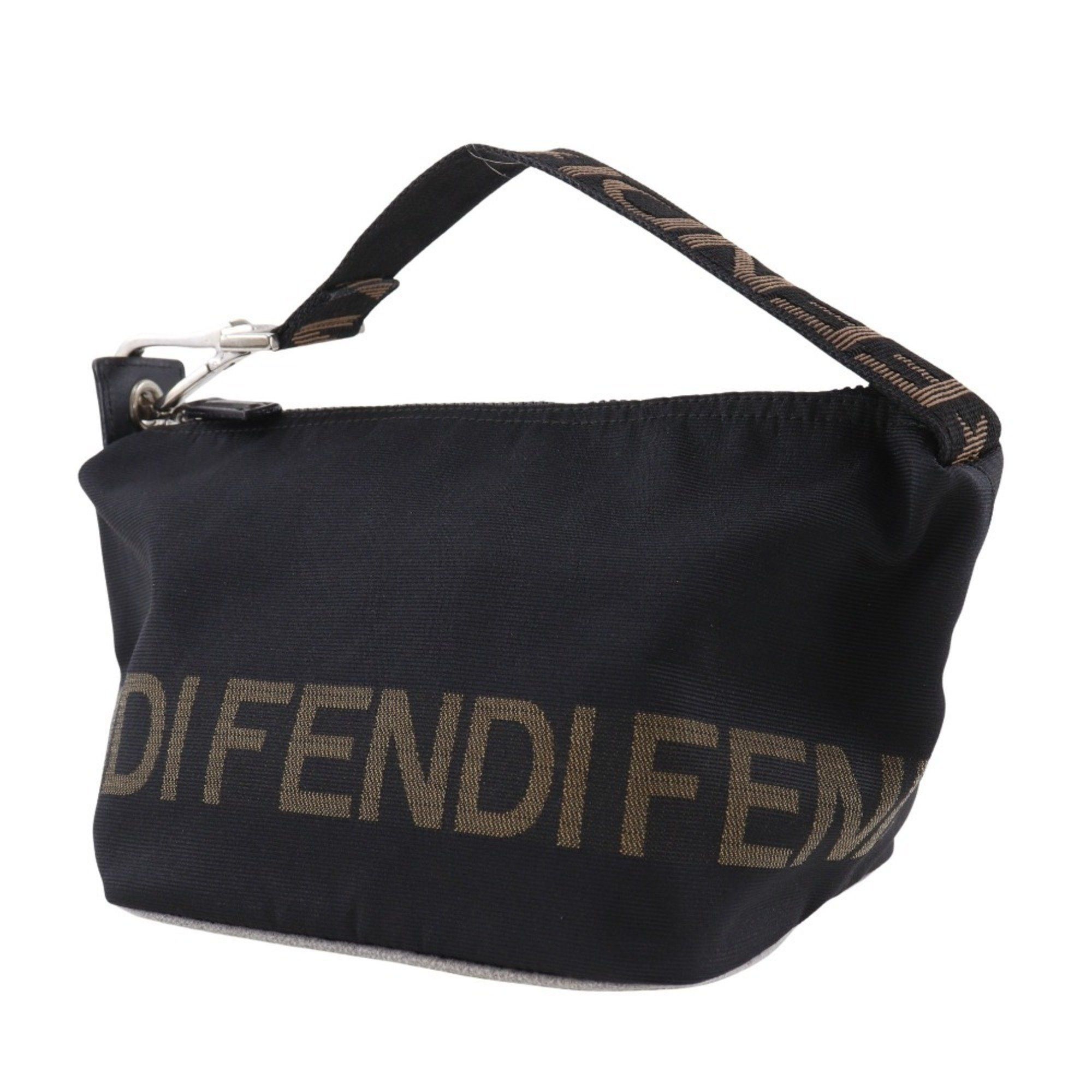 Fendi Fendi logo handbag, one-handle, nylon canvas, black, zipper, women's Size ONE SIZE - 2 Thumbnail
