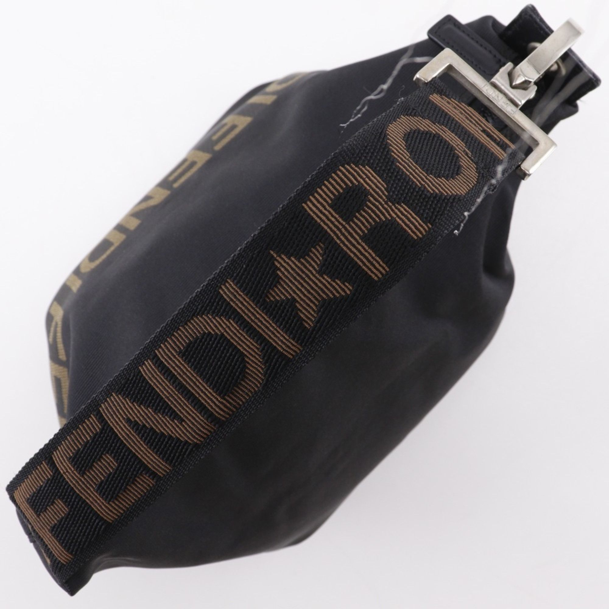 Fendi Fendi logo handbag, one-handle, nylon canvas, black, zipper, women's Size ONE SIZE - 5 Thumbnail
