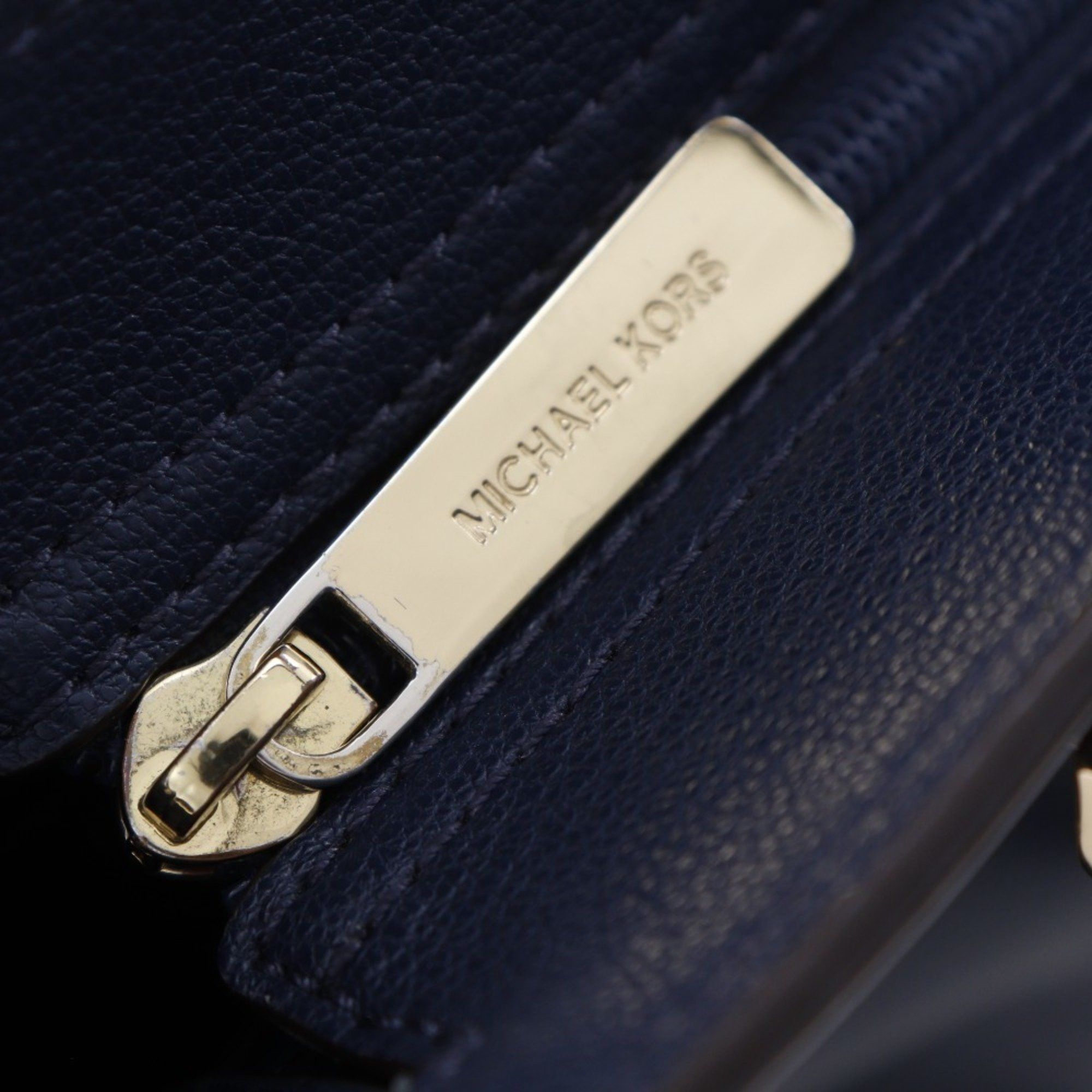 Michael Kors Michael Kors Hamilton Handbag, 2-Way Shoulder Bag, Navy Blue Leather, A5 Size, Zipper, Women's Size ONE SIZE - 16 Thumbnail
