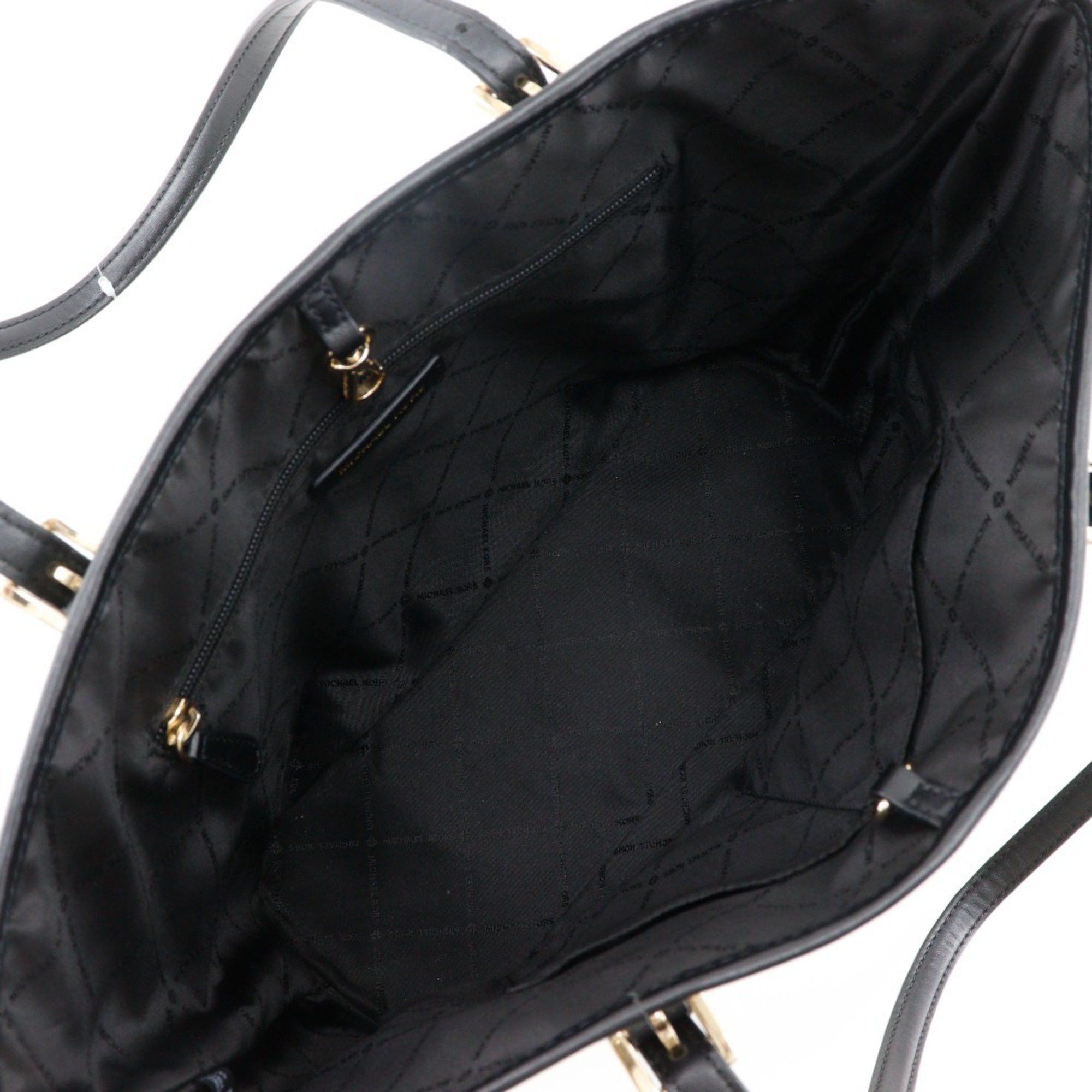 Michael Kors Michael Kors Jet Set Travel Tote Bag, Graphic Logo, 35F1GTVT2L, PVC, Black, A4 Size, Open, Women's Size ONE SIZE - 6 Thumbnail