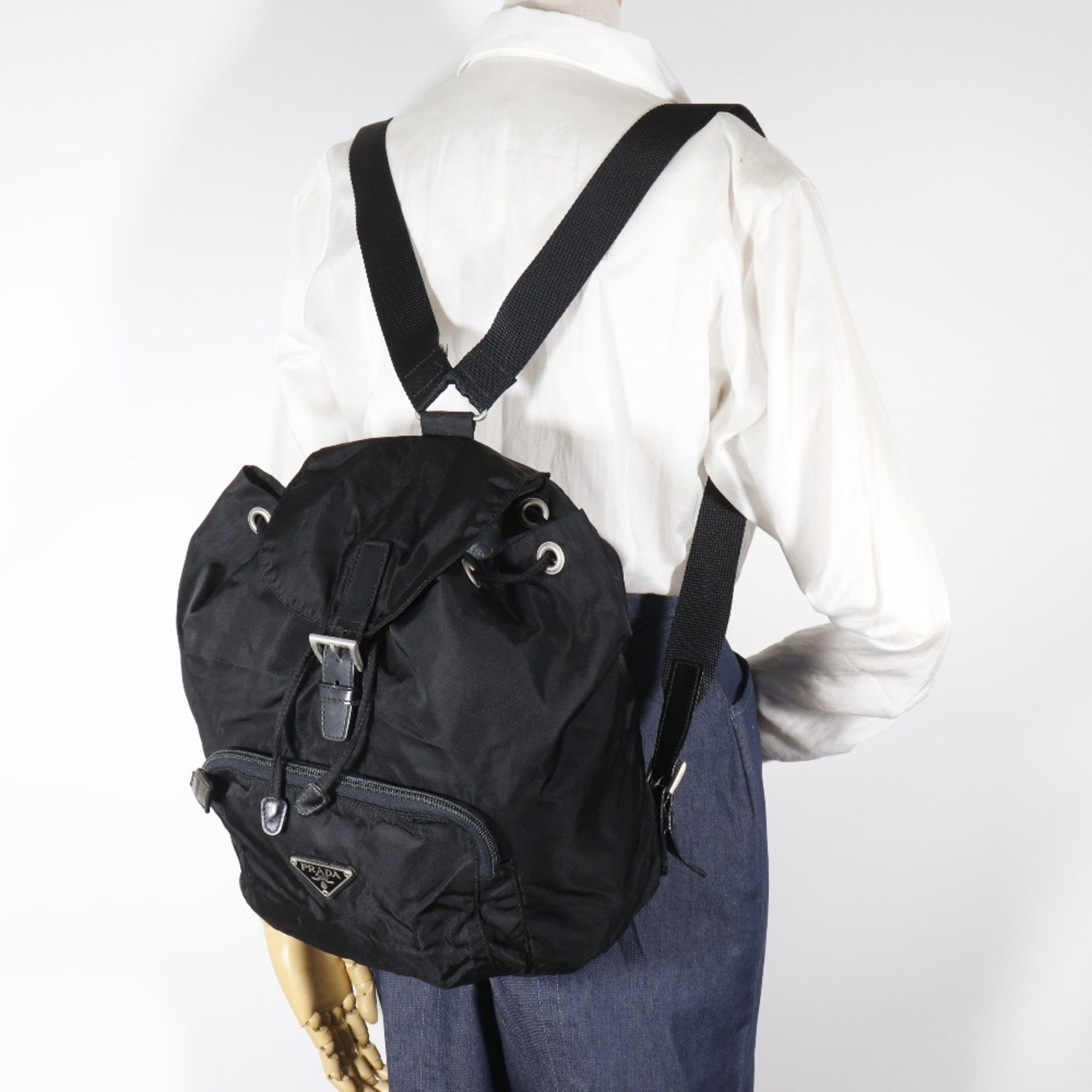 Prada Prada Backpack/Daypack, Nylon, Black, A5 Size, Magnetic Type, Women's Size ONE SIZE - 19 Thumbnail