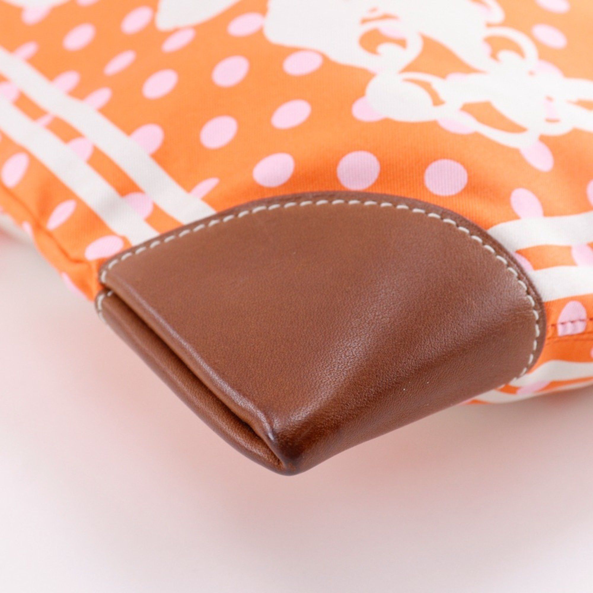 Hermes Hermes Hermès Silky City PM Shoulder Bag, Brides de Gala, Polka Dot Silk, 2018, Orange, C A5, Open, Women's Size ONE SIZE - 4 Thumbnail