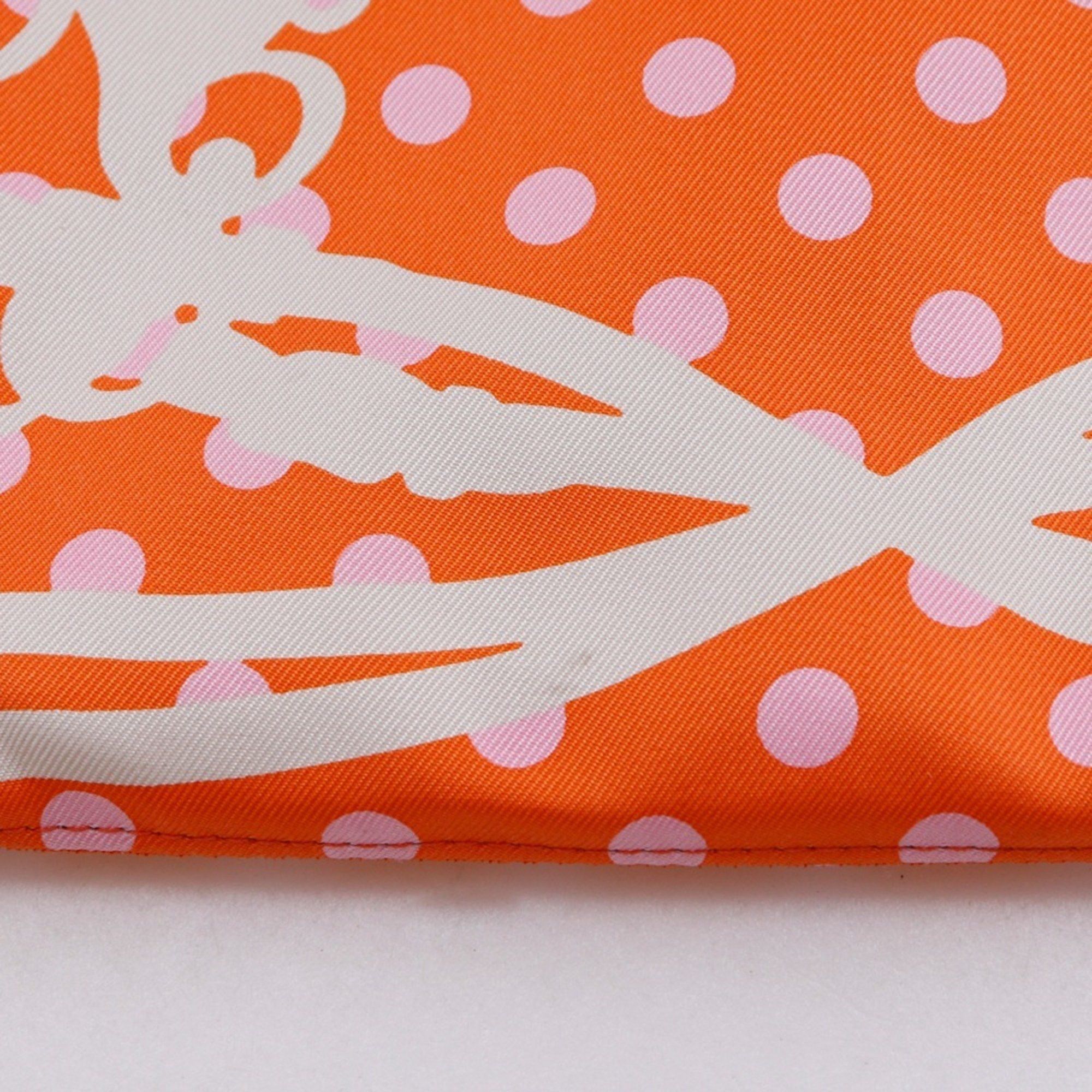 Hermes Hermes Hermès Silky City PM Shoulder Bag, Brides de Gala, Polka Dot Silk, 2018, Orange, C A5, Open, Women's Size ONE SIZE - 11 Thumbnail