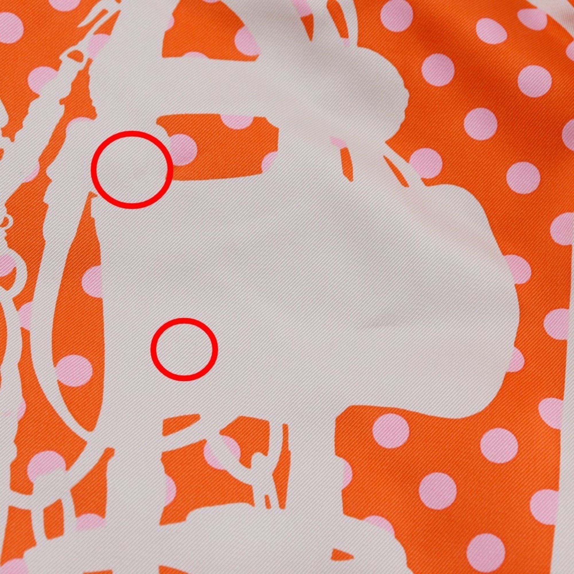 Hermes Hermes Hermès Silky City PM Shoulder Bag, Brides de Gala, Polka Dot Silk, 2018, Orange, C A5, Open, Women's Size ONE SIZE - 8 Thumbnail