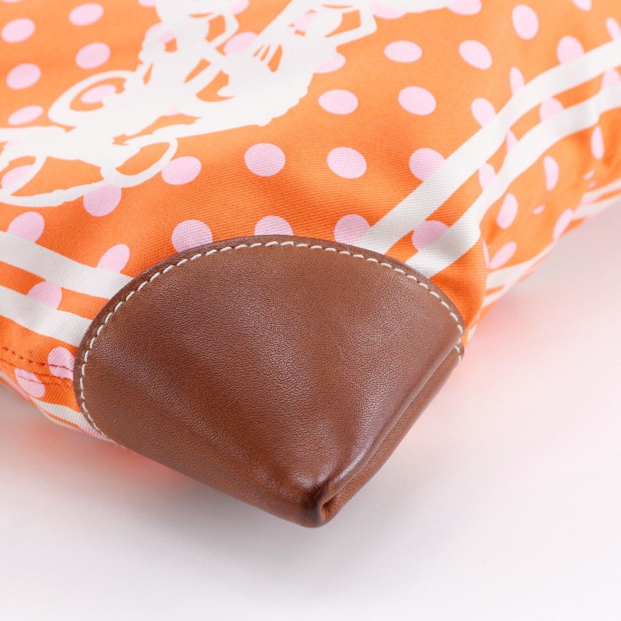 Hermes Hermes Hermès Silky City PM Shoulder Bag, Brides de Gala, Polka Dot Silk, 2018, Orange, C A5, Open, Women's Size ONE SIZE - 5 Thumbnail