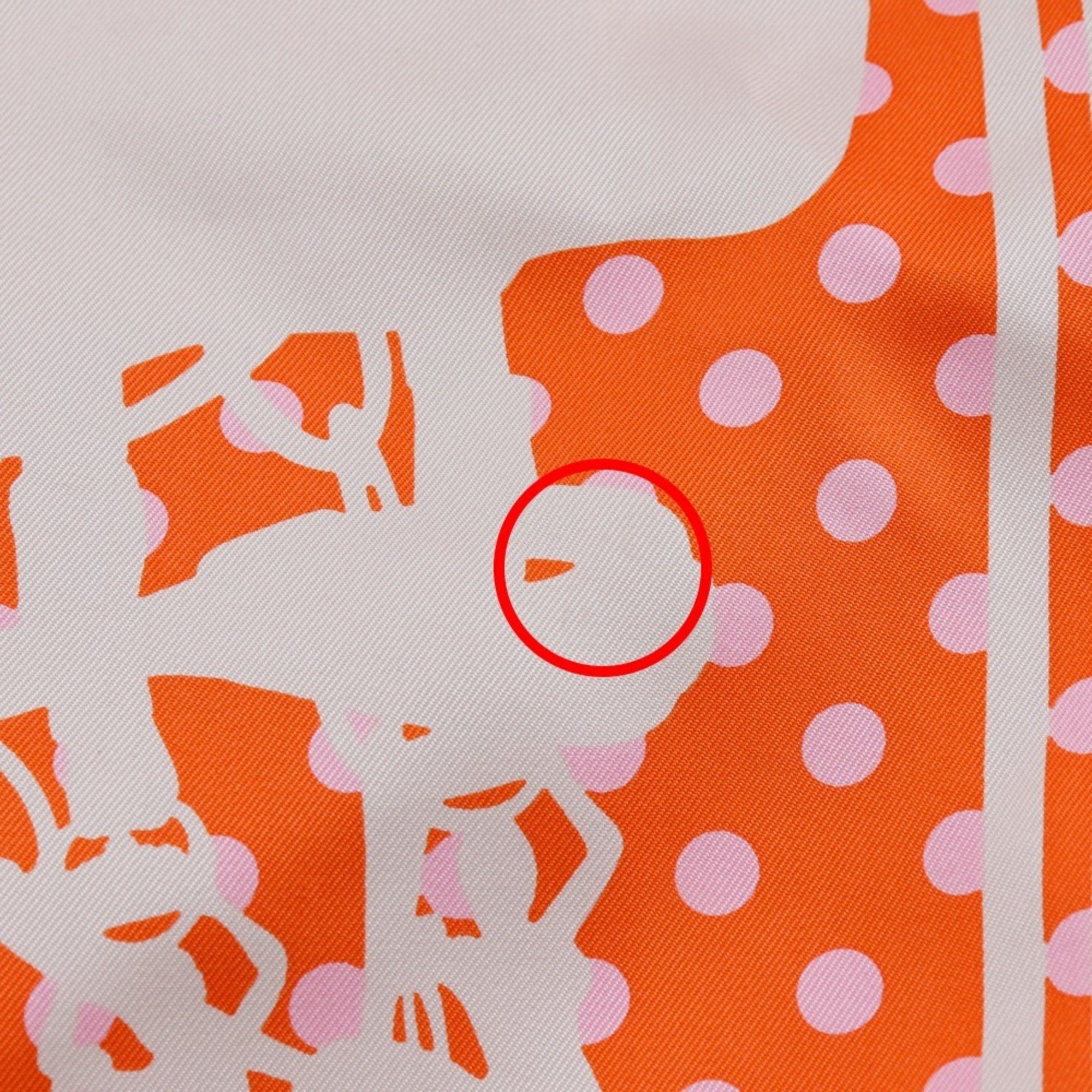 Hermes Hermes Hermès Silky City PM Shoulder Bag, Brides de Gala, Polka Dot Silk, 2018, Orange, C A5, Open, Women's Size ONE SIZE - 10 Thumbnail