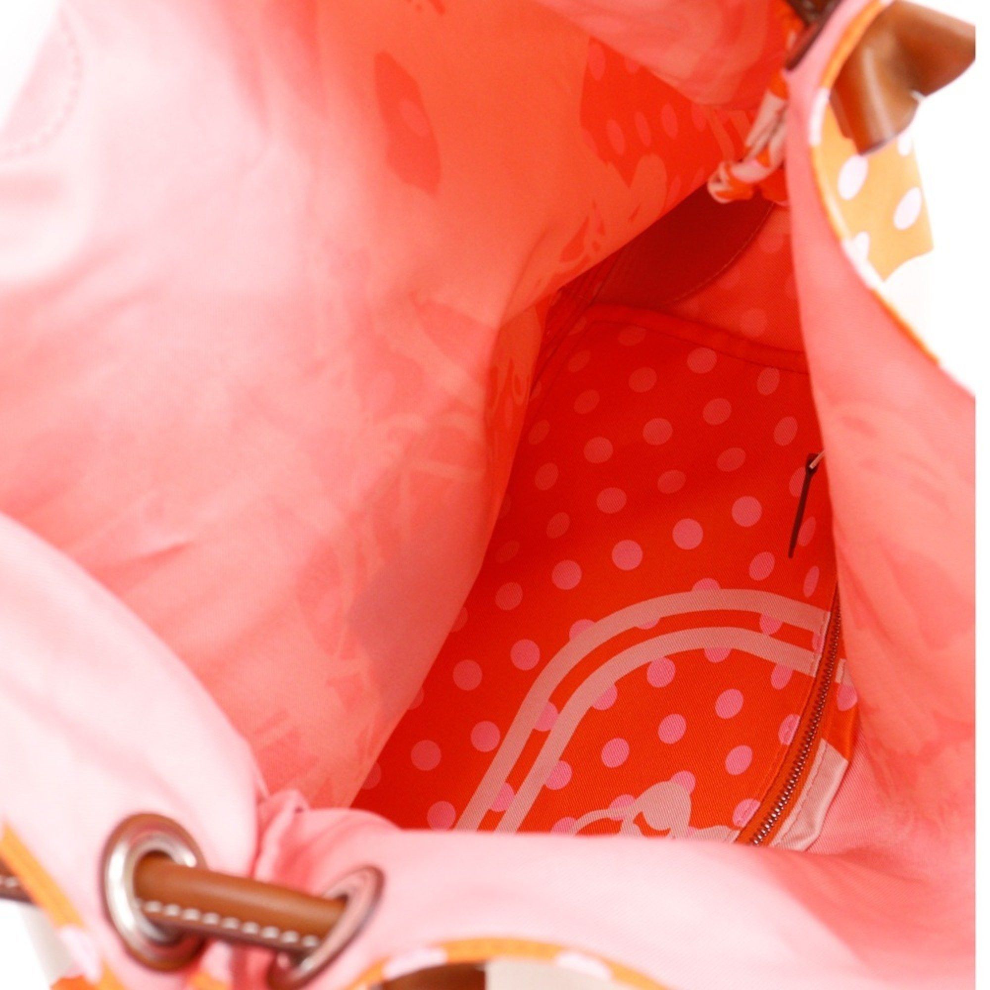 Hermes Hermes Hermès Silky City PM Shoulder Bag, Brides de Gala, Polka Dot Silk, 2018, Orange, C A5, Open, Women's Size ONE SIZE - 7 Thumbnail