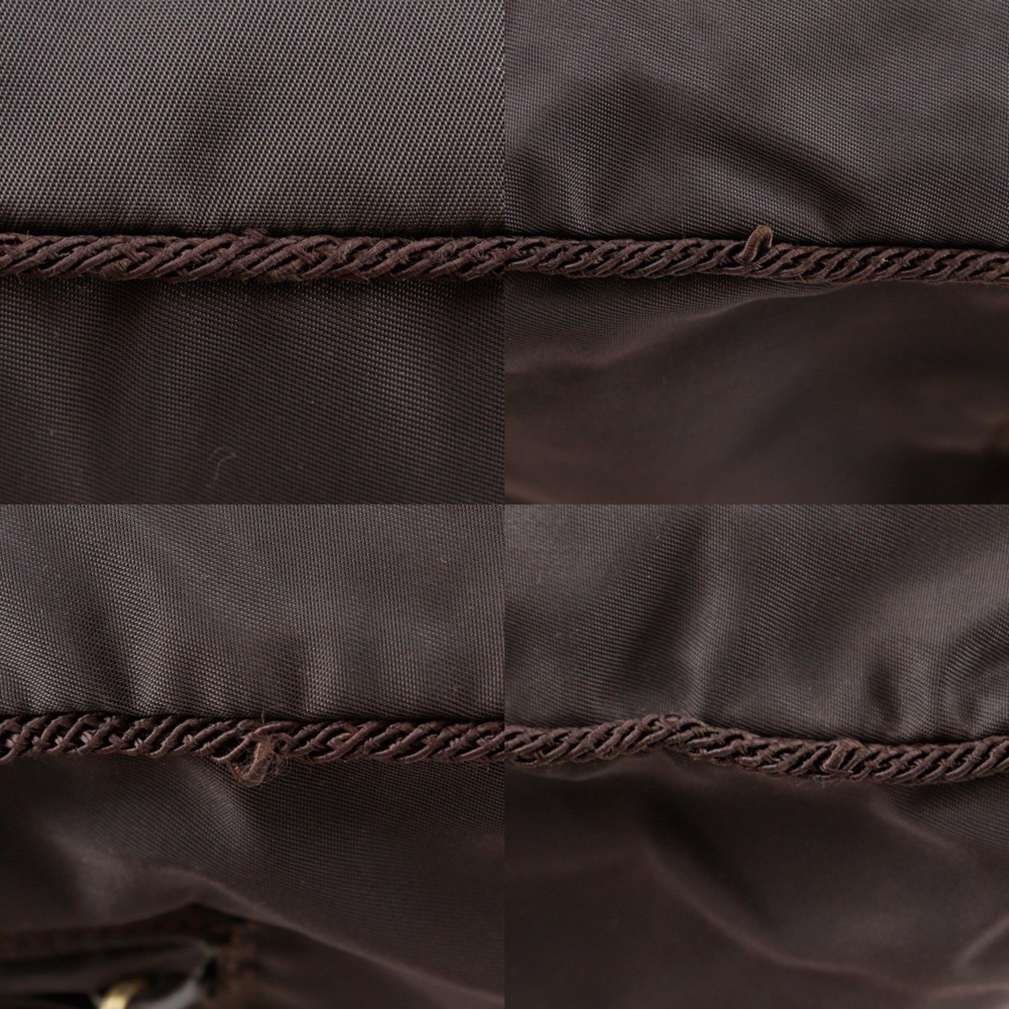 Prada Prada Beaded Logo Handbag B3763, Brown Nylon, A5 Size, Zipper, Beads Logo, Women's Size ONE SIZE - 8 Thumbnail