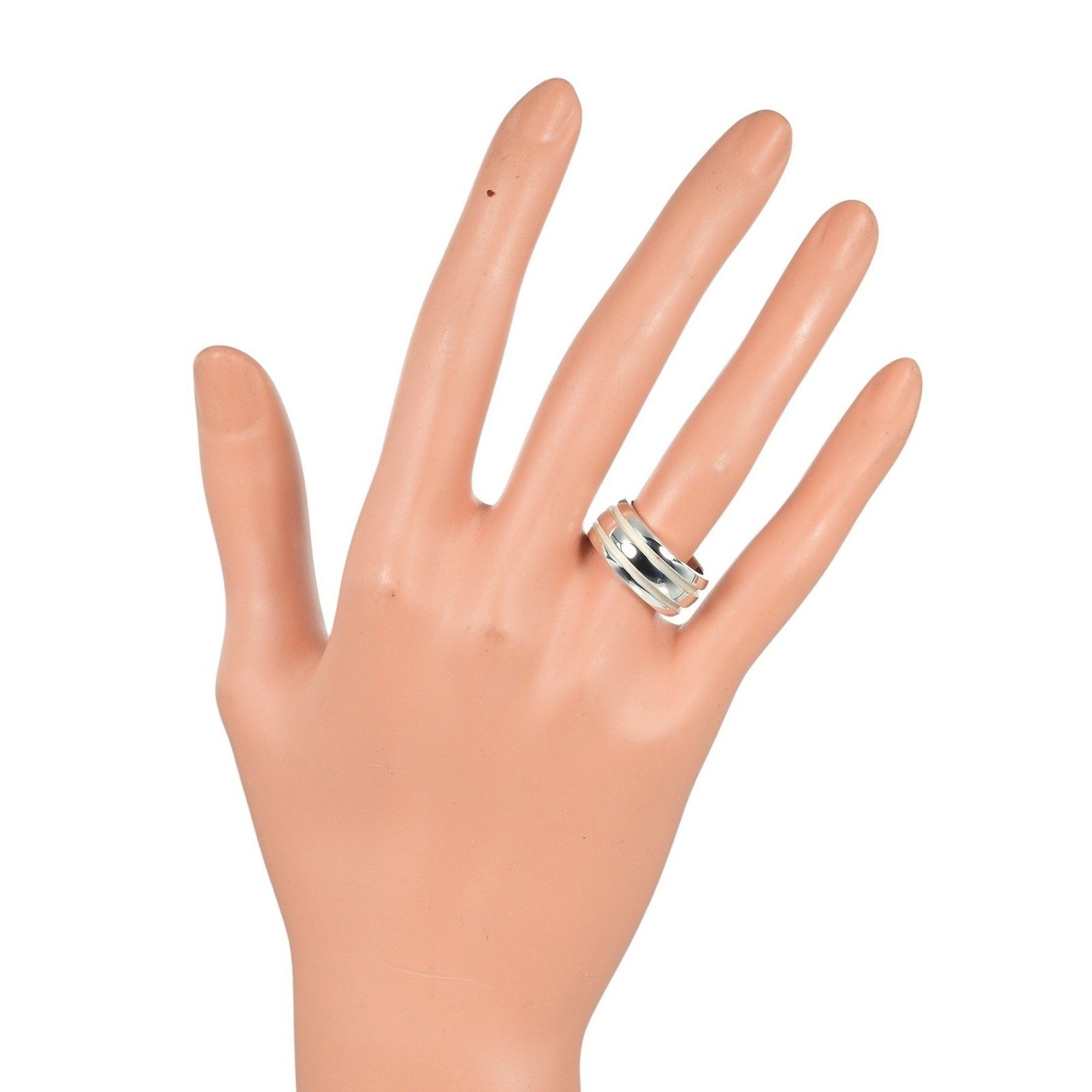Tiffany & Co. Tiffany & Co. Atlas Grooved Double Line Ring, size 11.5, sterling silver, approximately 9.53g, unisex Size ONE SIZE - 2 Thumbnail