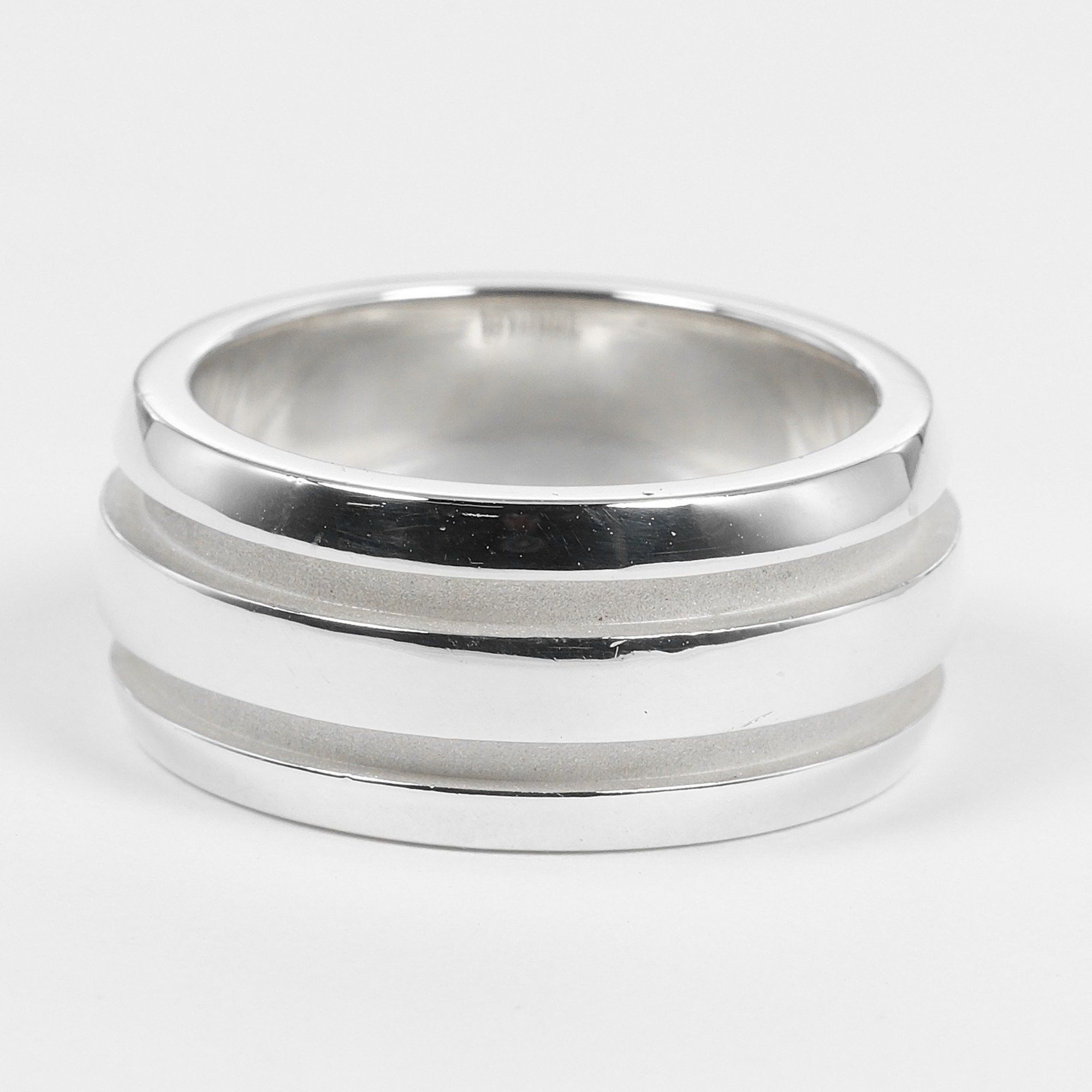 Tiffany & Co. Tiffany & Co. Atlas Grooved Double Line Ring, size 11.5, sterling silver, approximately 9.53g, unisex Size ONE SIZE - 6 Thumbnail