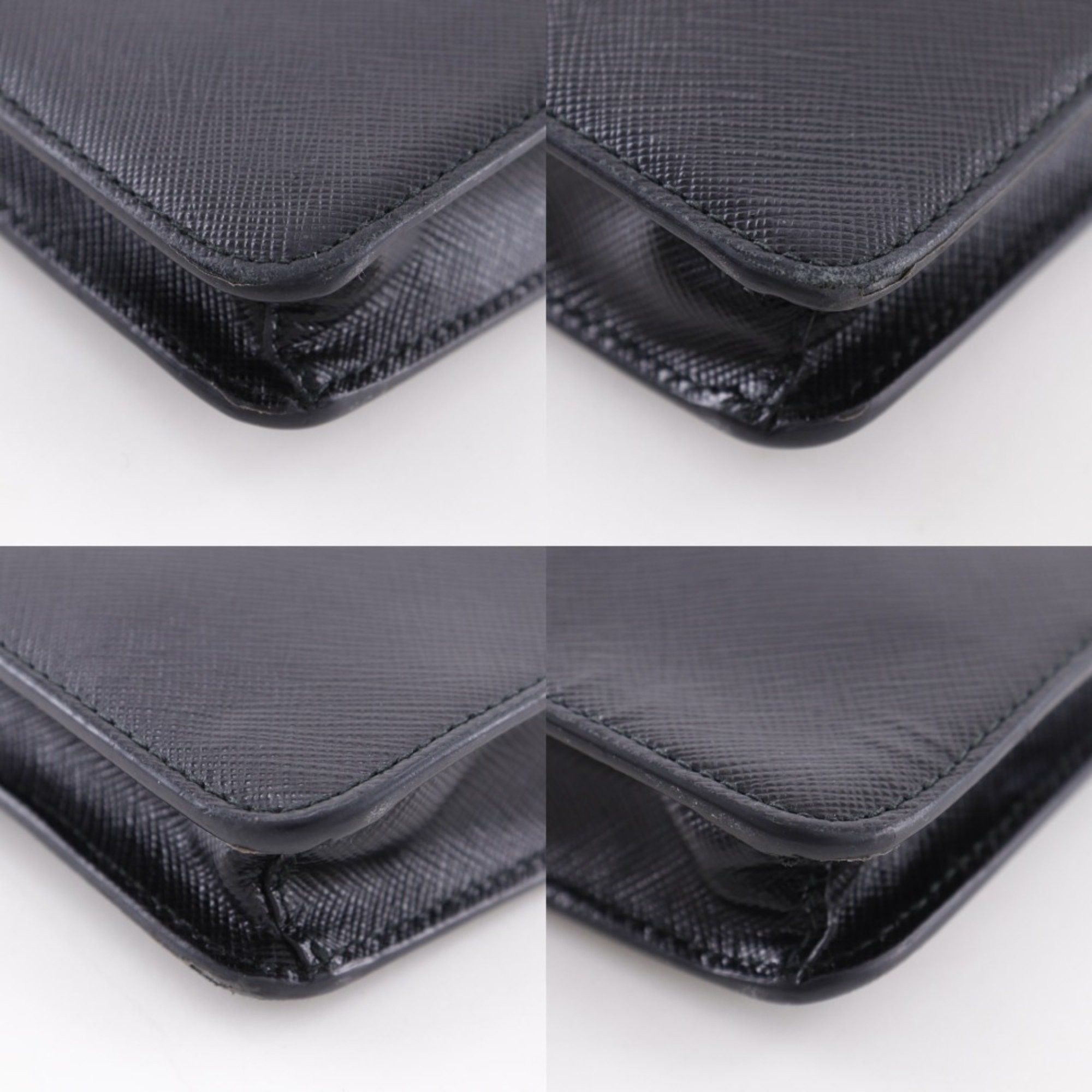 Prada Prada Mini Shoulder Bag, Saffiano, Black, Snap Button, Unisex Size ONE SIZE - 4 Thumbnail