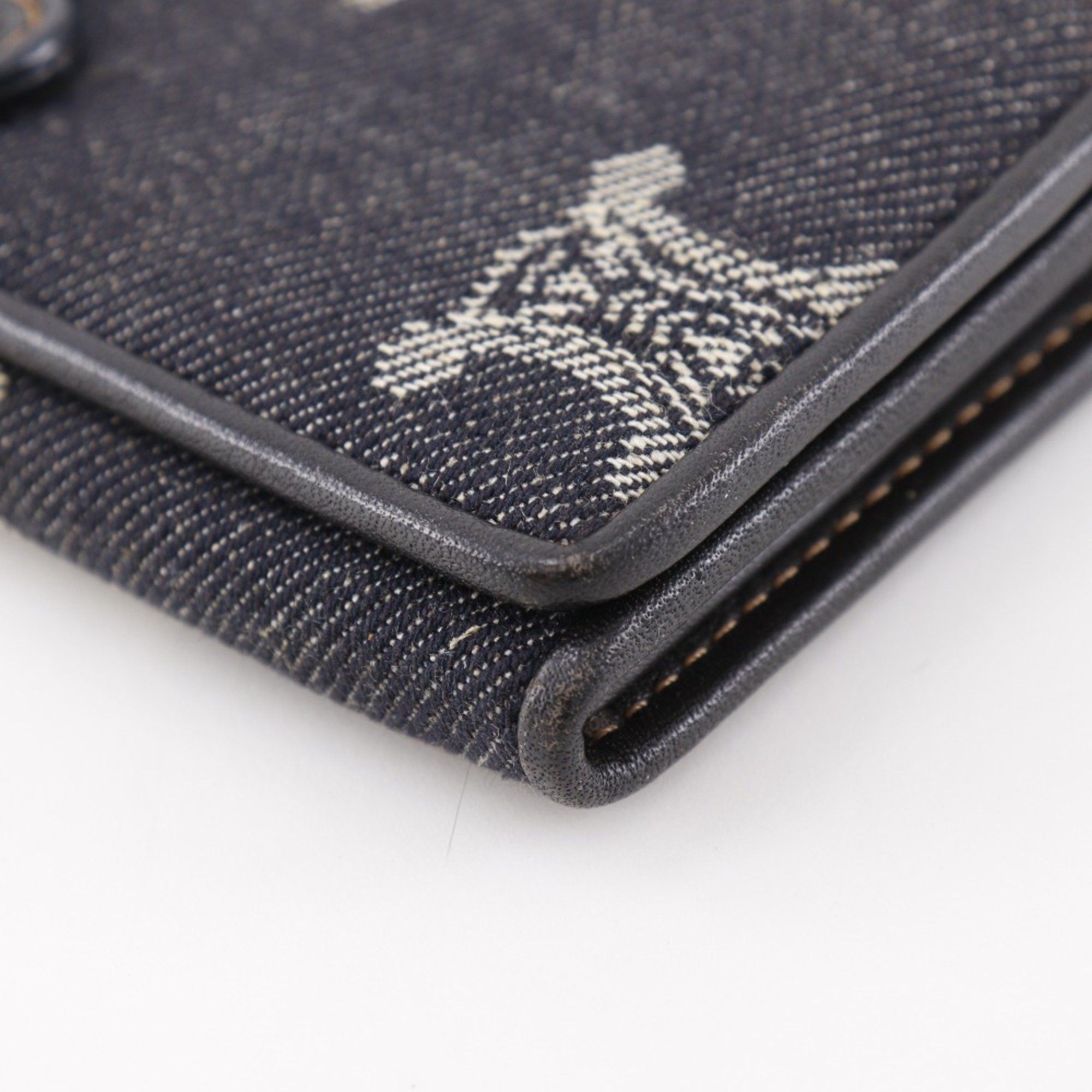 Celine Celine Triomphe long wallet in navy blue denim with snap buttons for women Size ONE SIZE - 5 Thumbnail