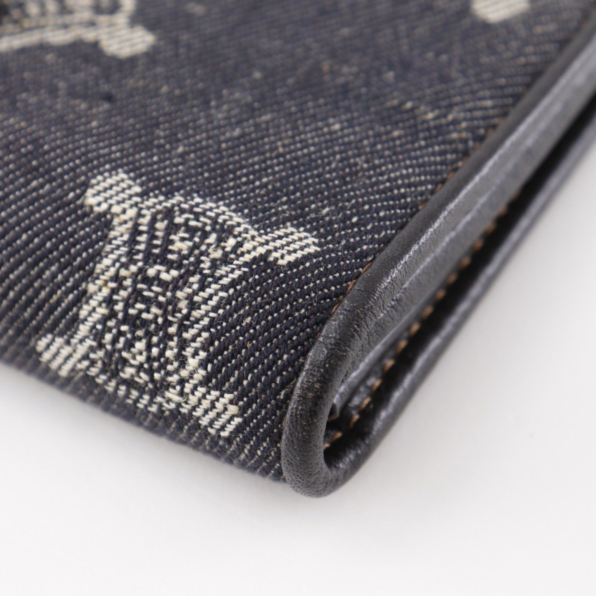 Celine Celine Triomphe long wallet in navy blue denim with snap buttons for women Size ONE SIZE - 7 Thumbnail
