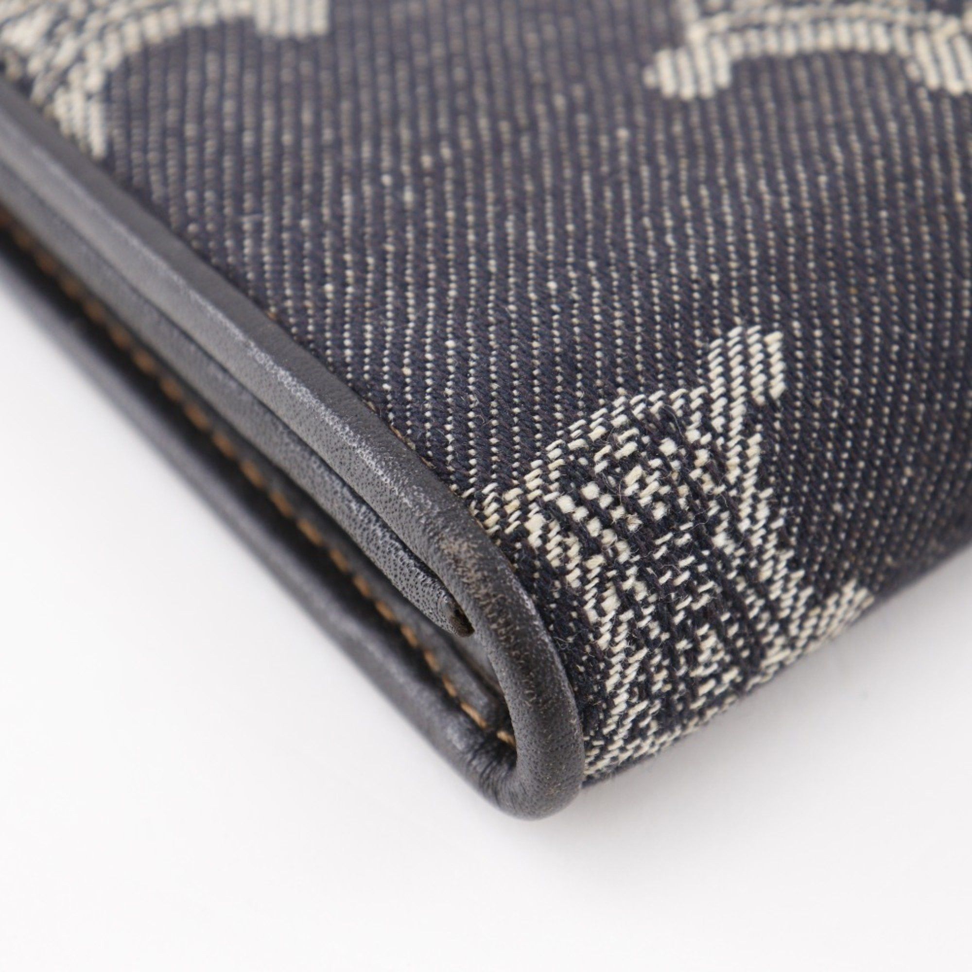 Celine Celine Triomphe long wallet in navy blue denim with snap buttons for women Size ONE SIZE - 6 Thumbnail