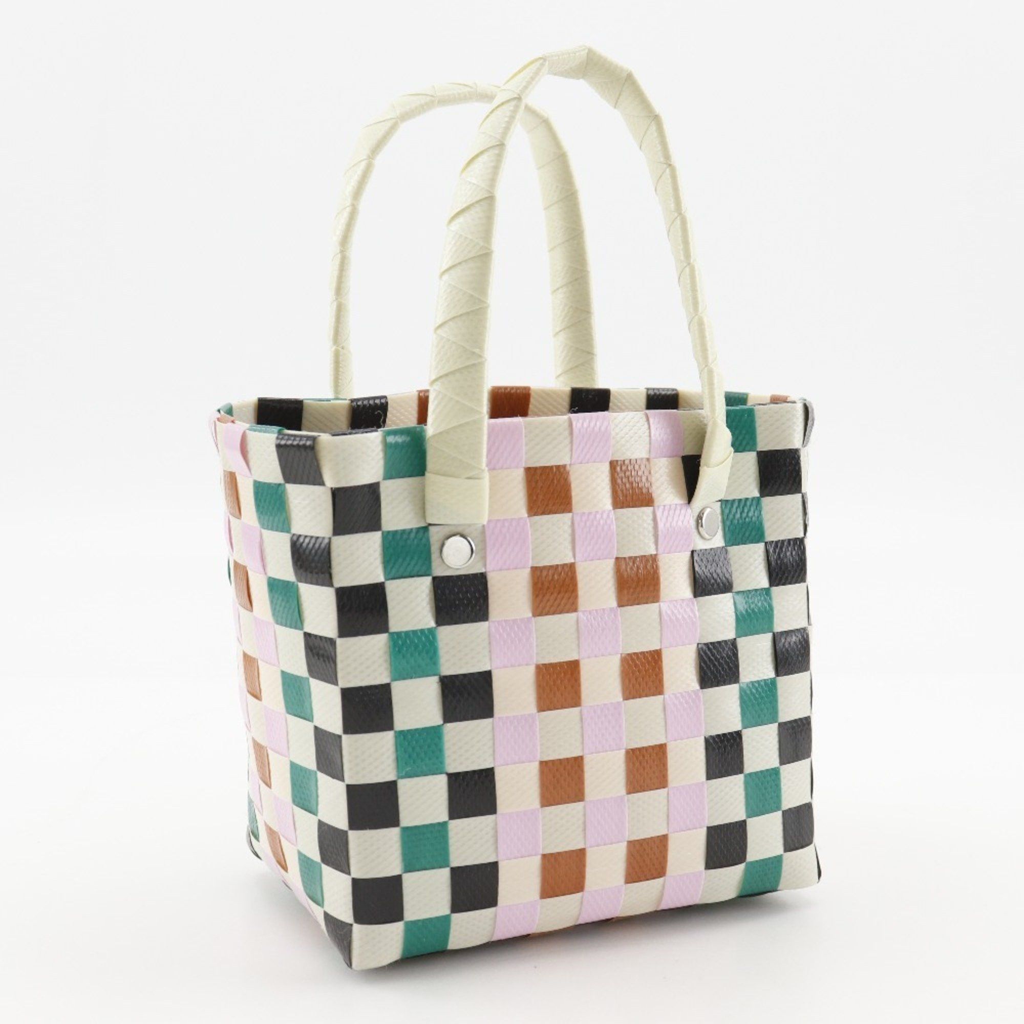 Marni MARNI Woven Micro Basket Handbag, Polypropylene, White/Multicolor, Open, Women's Size ONE SIZE - 3 Thumbnail