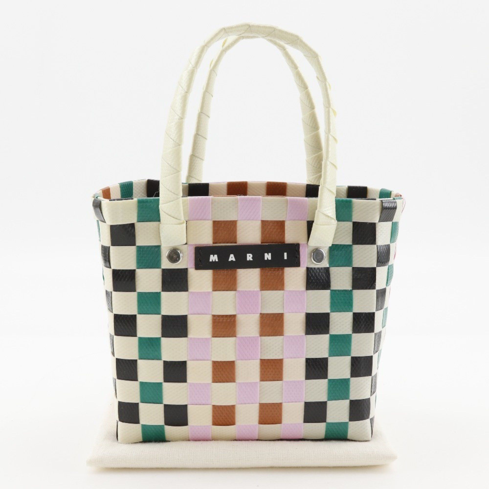 Marni MARNI Woven Micro Basket Handbag, Polypropylene, White/Multicolor, Open, Women's Size ONE SIZE - 15 Thumbnail