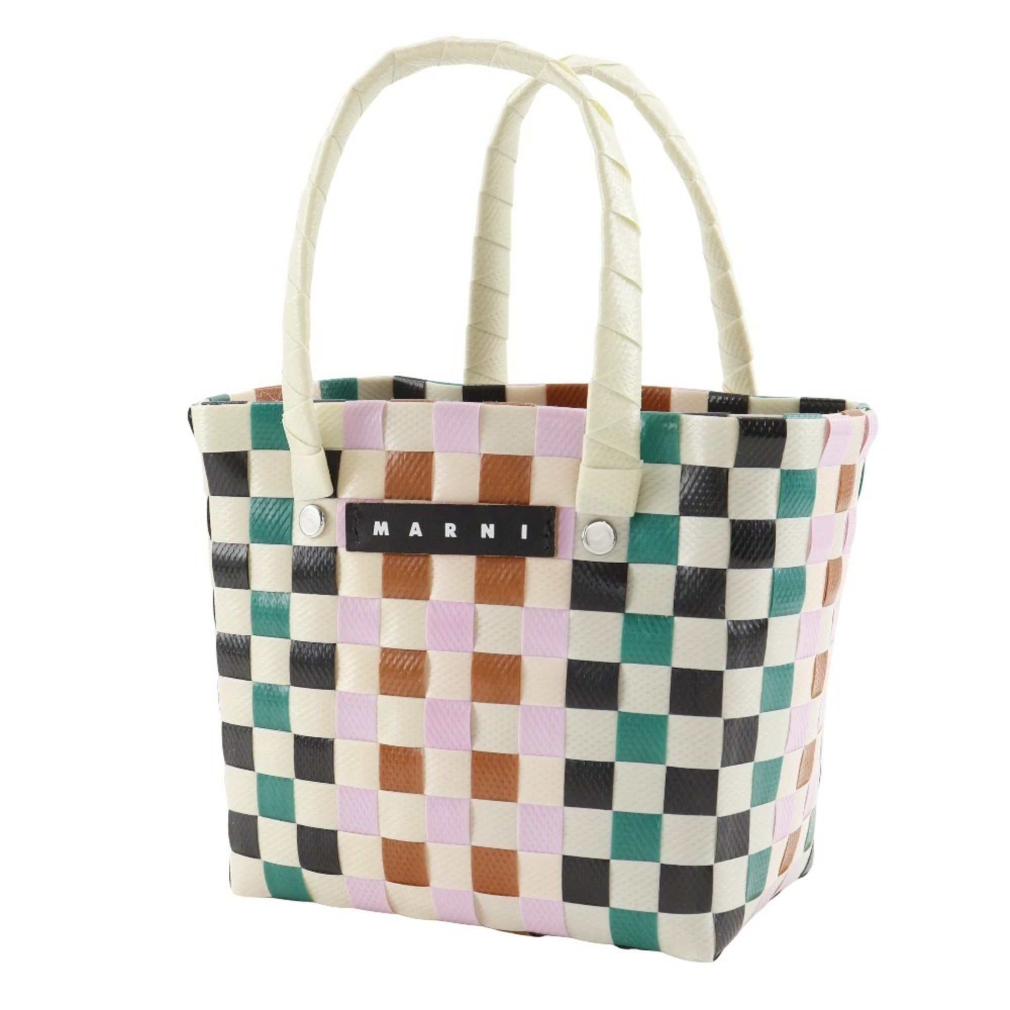 Marni MARNI Woven Micro Basket Handbag, Polypropylene, White/Multicolor, Open, Women's Size ONE SIZE - 2 Thumbnail