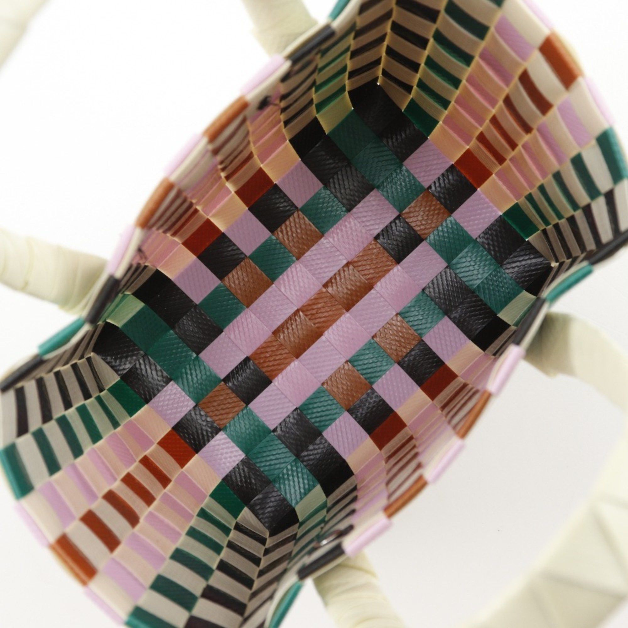 Marni MARNI Woven Micro Basket Handbag, Polypropylene, White/Multicolor, Open, Women's Size ONE SIZE - 9 Thumbnail