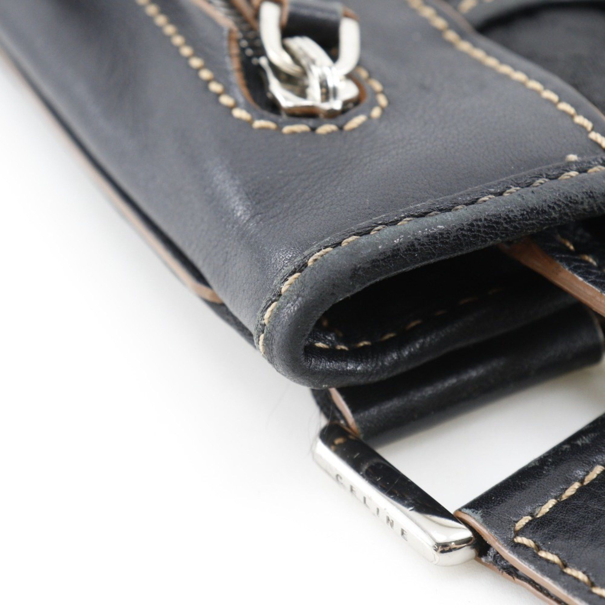 Celine Celine Macadam Shoulder Bag 157112JBU, Nylon Canvas and Leather, Black, A5 Size, Zipper, Unisex Size ONE SIZE - 6 Thumbnail