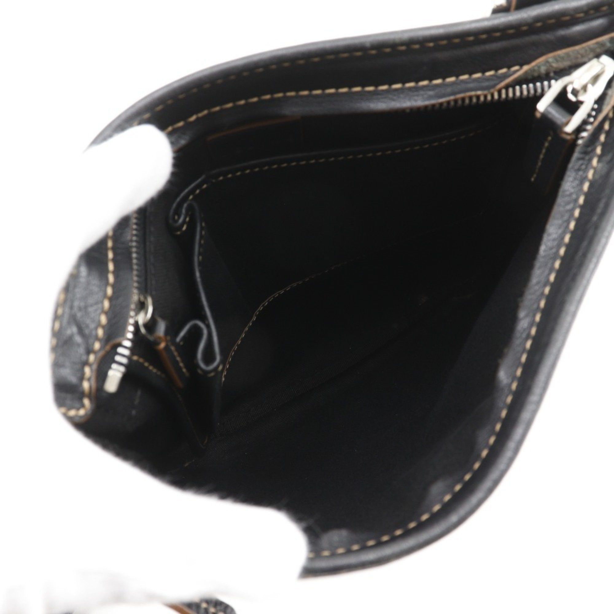 Celine Celine Macadam Shoulder Bag 157112JBU, Nylon Canvas and Leather, Black, A5 Size, Zipper, Unisex Size ONE SIZE - 8 Thumbnail