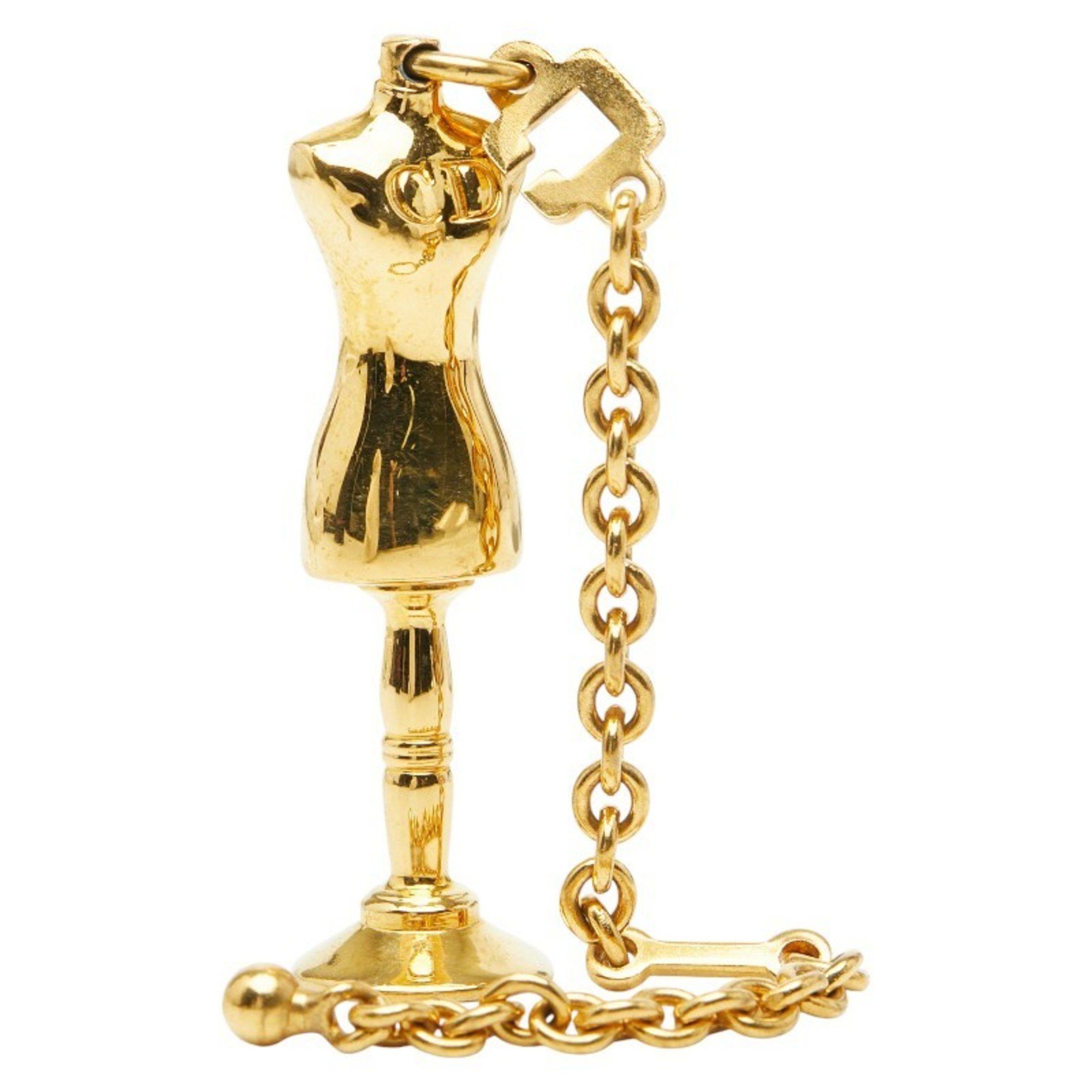 Dior Christian Dior Dior CD logo torso mannequin motif charm, gold plated, women's. Size ONE SIZE - 3 Thumbnail