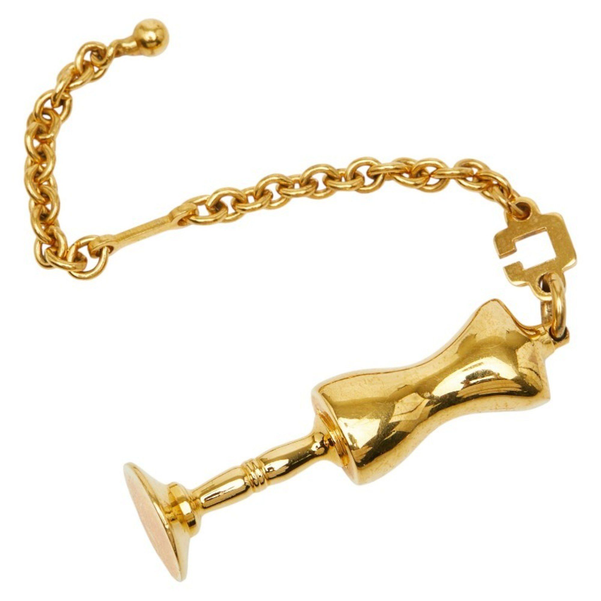 Dior Christian Dior Dior CD logo torso mannequin motif charm, gold plated, women's. Size ONE SIZE - 2 Thumbnail