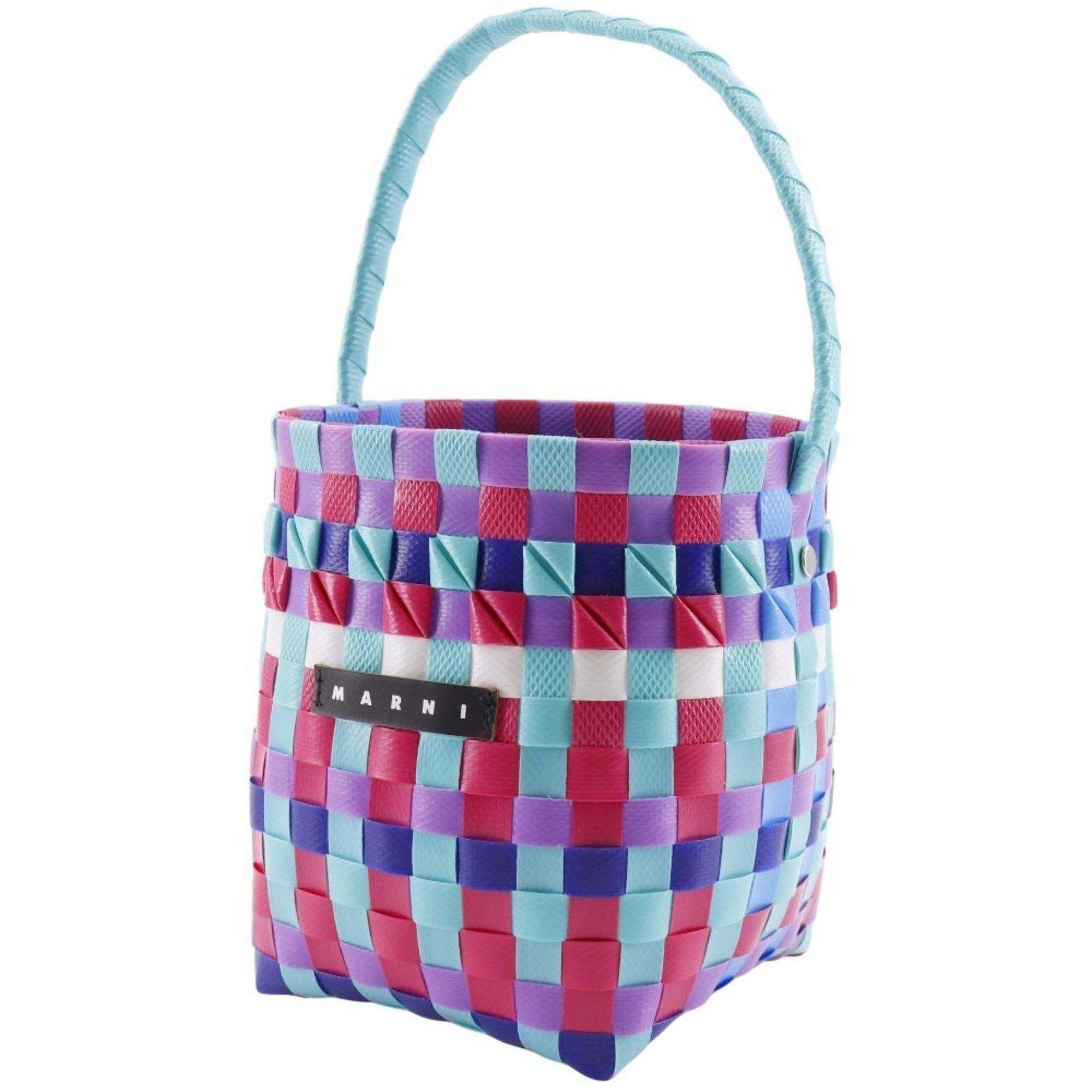 Marni MARNI Pod Woven Bucket Handbag with One Handle, M00332 M00IW, Polypropylene, Blue/Multicolor, Open, Women's Size ONE SIZE - 2 Thumbnail