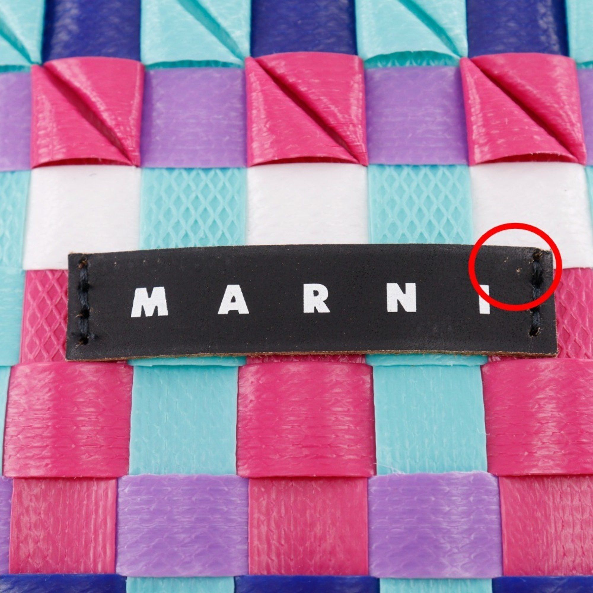 Marni MARNI Pod Woven Bucket Handbag with One Handle, M00332 M00IW, Polypropylene, Blue/Multicolor, Open, Women's Size ONE SIZE - 11 Thumbnail