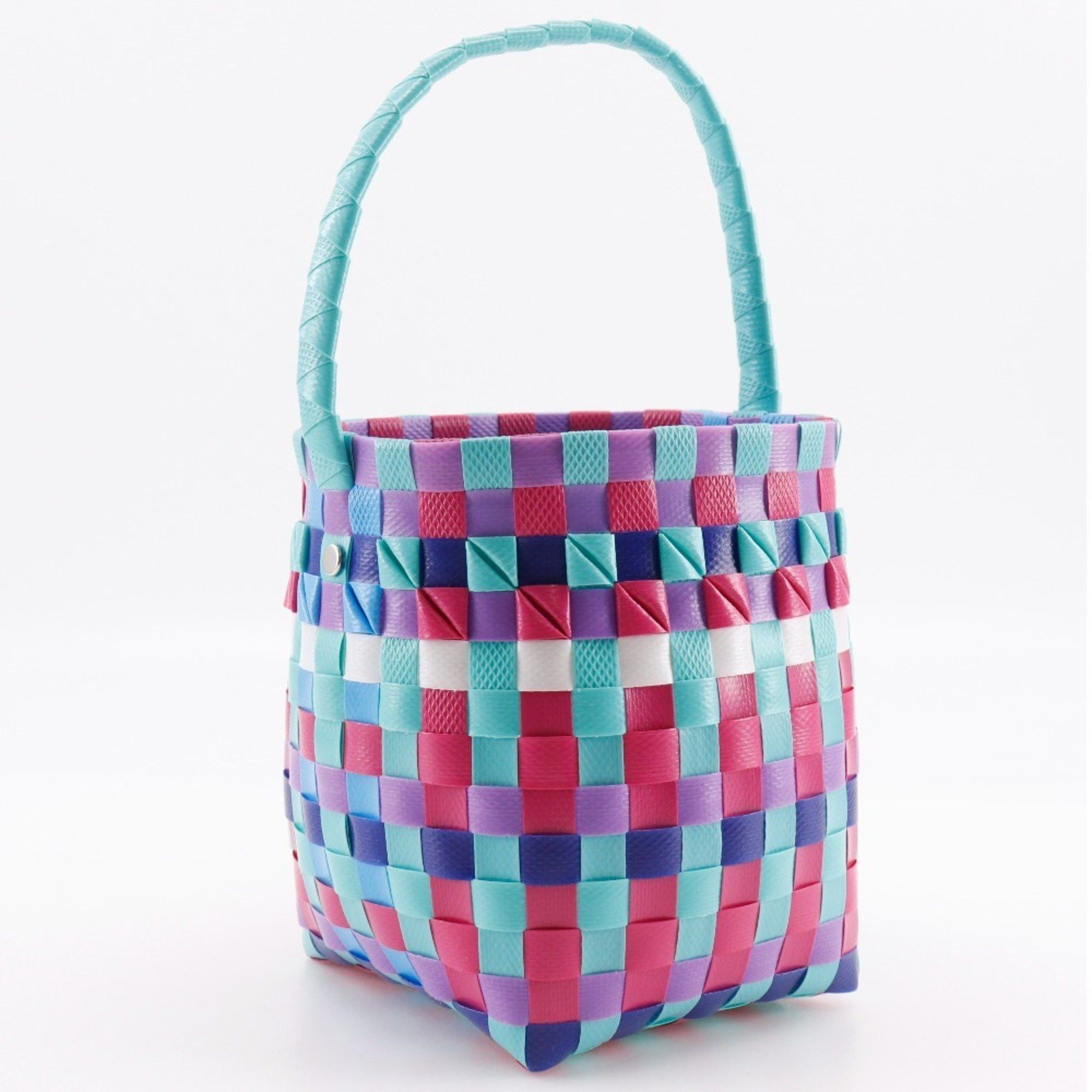 Marni MARNI Pod Woven Bucket Handbag with One Handle, M00332 M00IW, Polypropylene, Blue/Multicolor, Open, Women's Size ONE SIZE - 3 Thumbnail