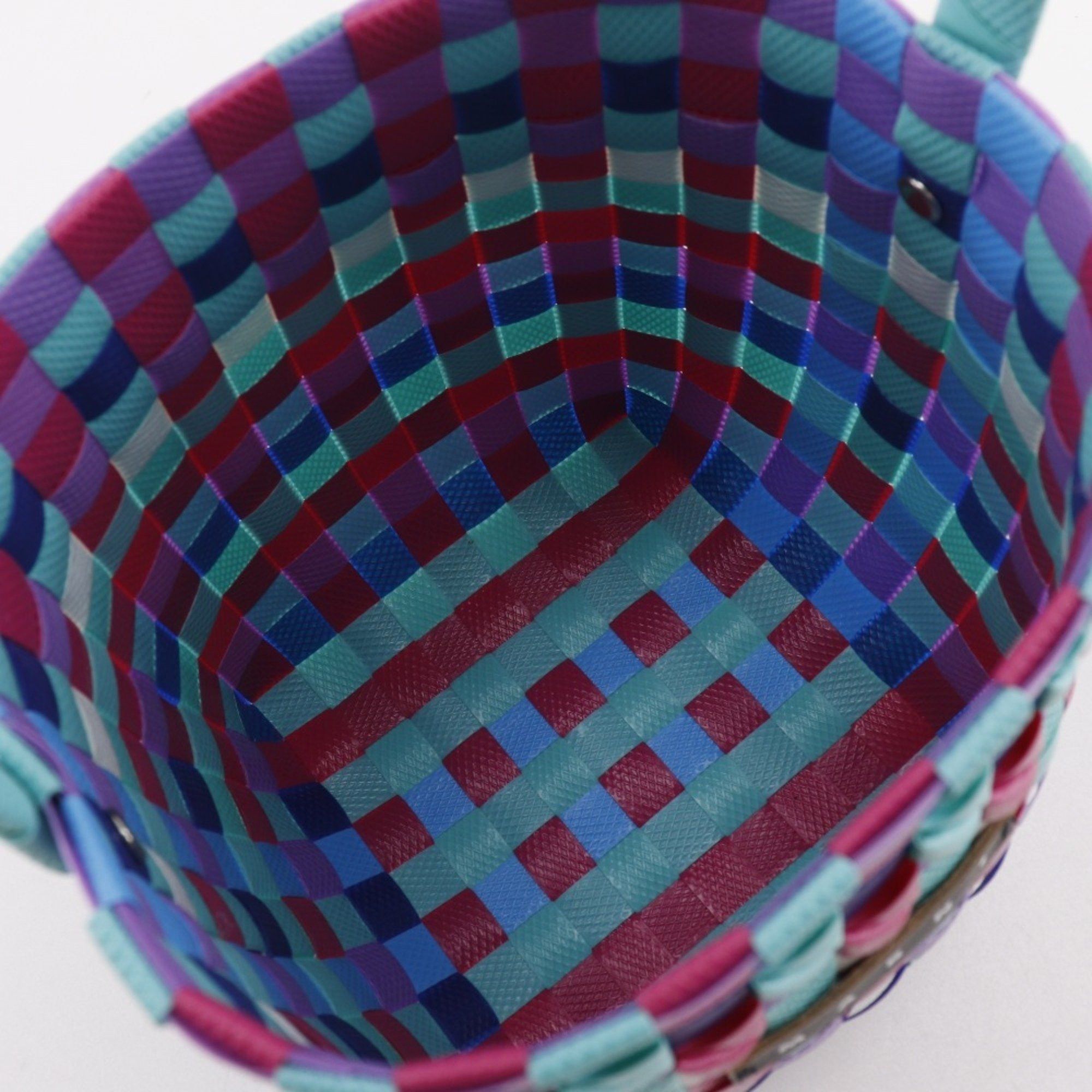 Marni MARNI Pod Woven Bucket Handbag with One Handle, M00332 M00IW, Polypropylene, Blue/Multicolor, Open, Women's Size ONE SIZE - 7 Thumbnail