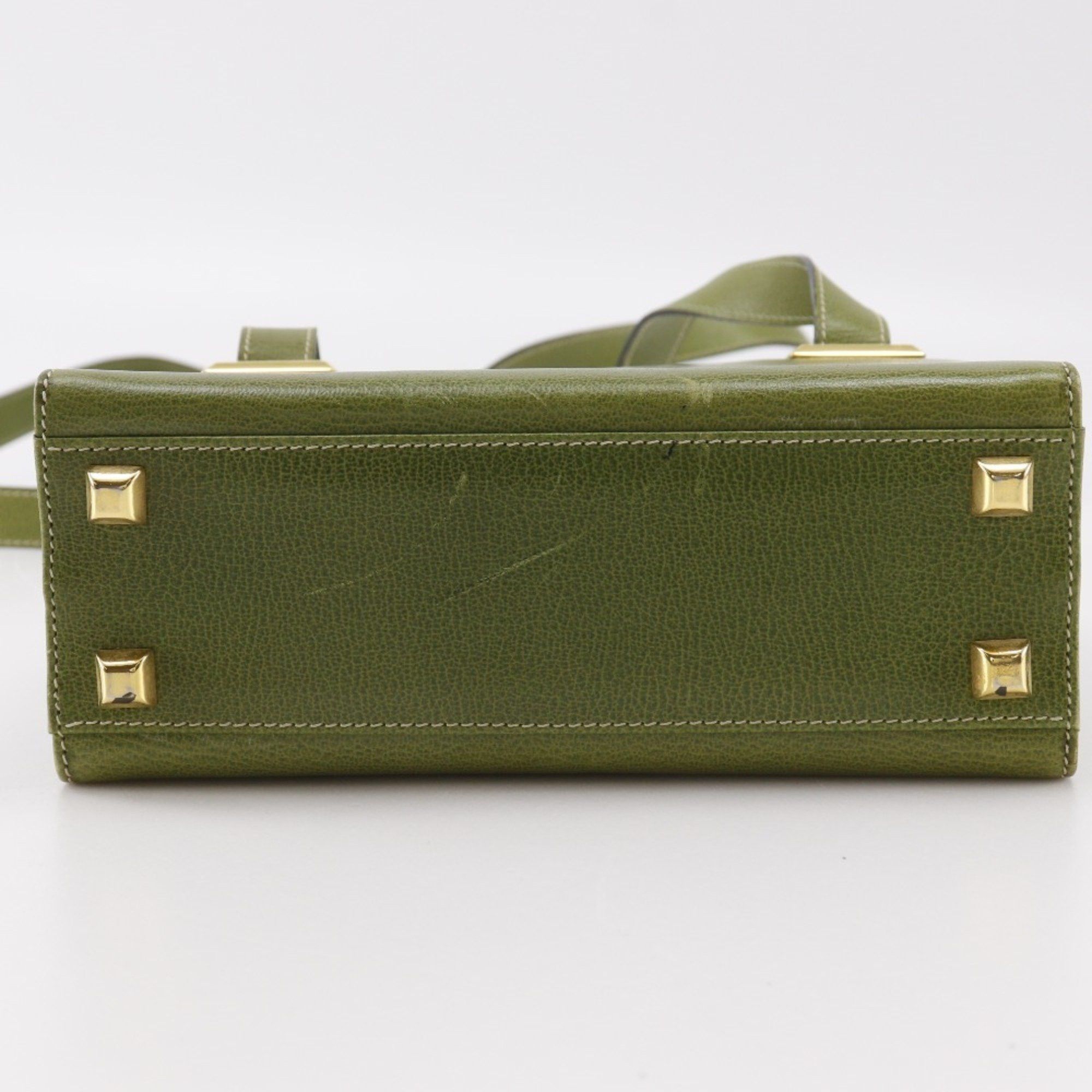 Salvatore Ferragamo Salvatore Ferragamo shoulder bag E21.2709, green leather with zipper, for women Size ONE SIZE - 12 Thumbnail