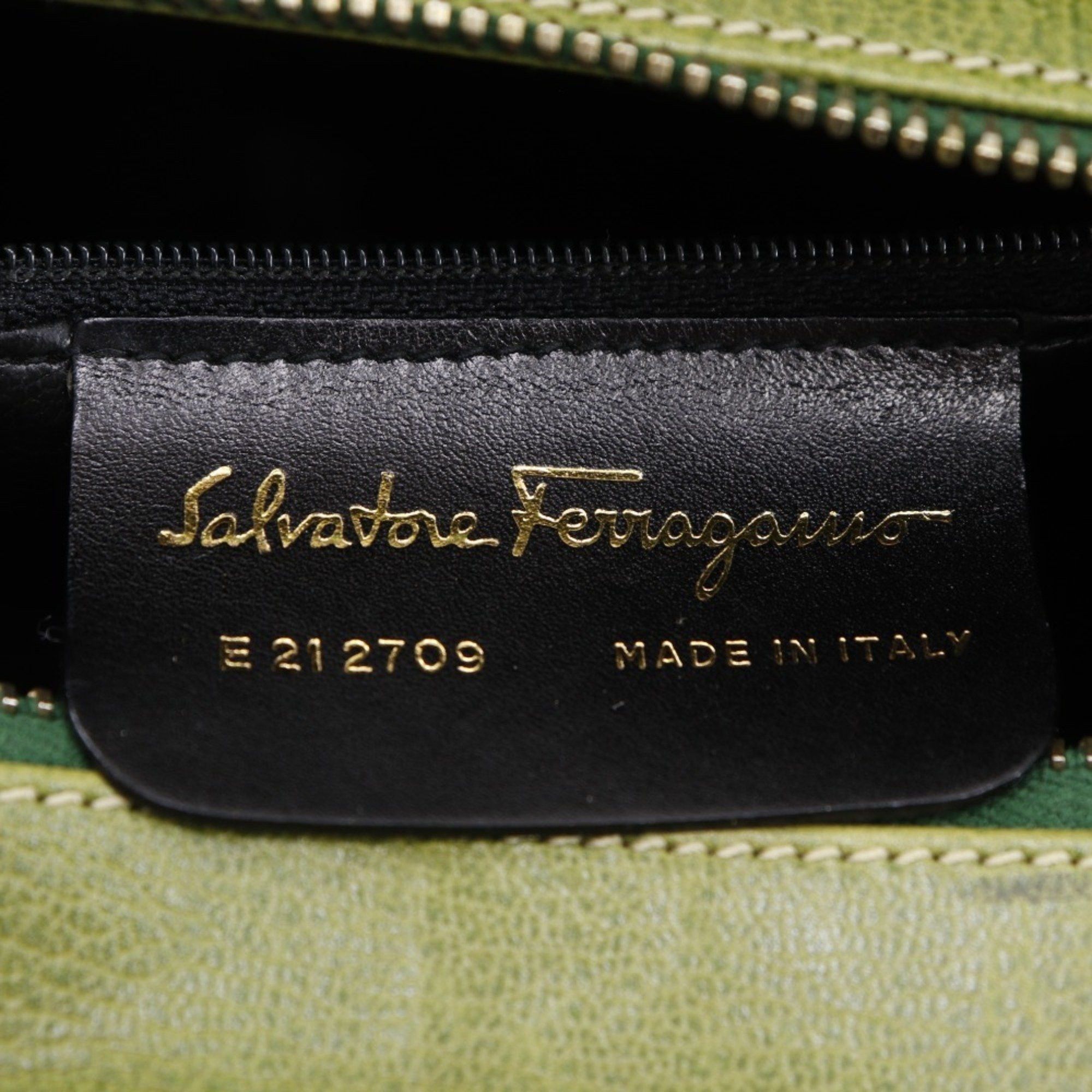Salvatore Ferragamo Salvatore Ferragamo shoulder bag E21.2709, green leather with zipper, for women Size ONE SIZE - 15 Thumbnail