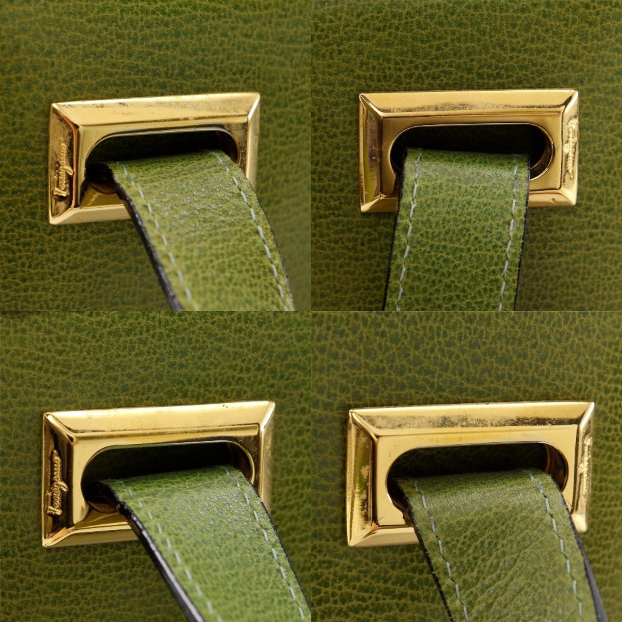 Salvatore Ferragamo Salvatore Ferragamo shoulder bag E21.2709, green leather with zipper, for women Size ONE SIZE - 11 Thumbnail