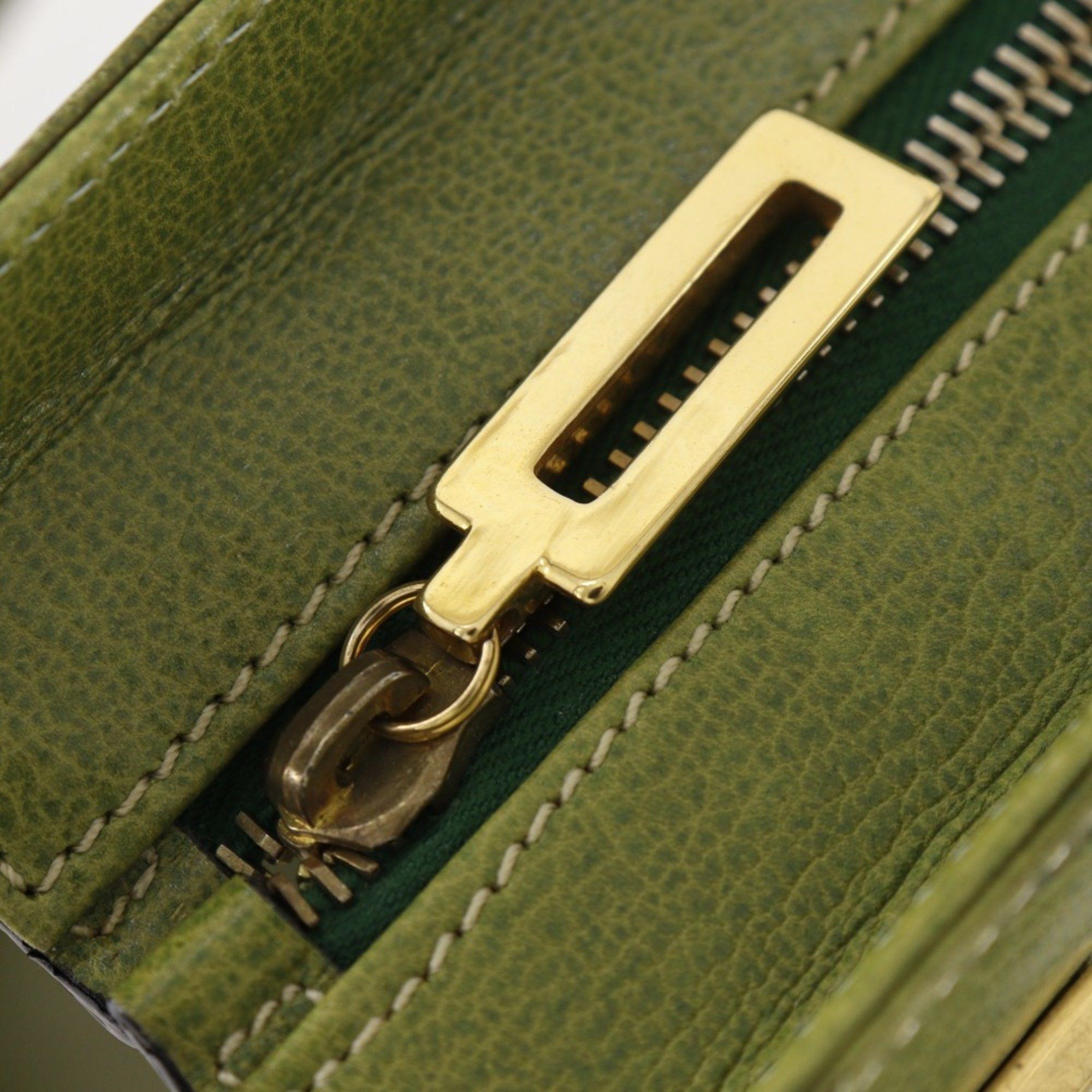 Salvatore Ferragamo Salvatore Ferragamo shoulder bag E21.2709, green leather with zipper, for women Size ONE SIZE - 9 Thumbnail