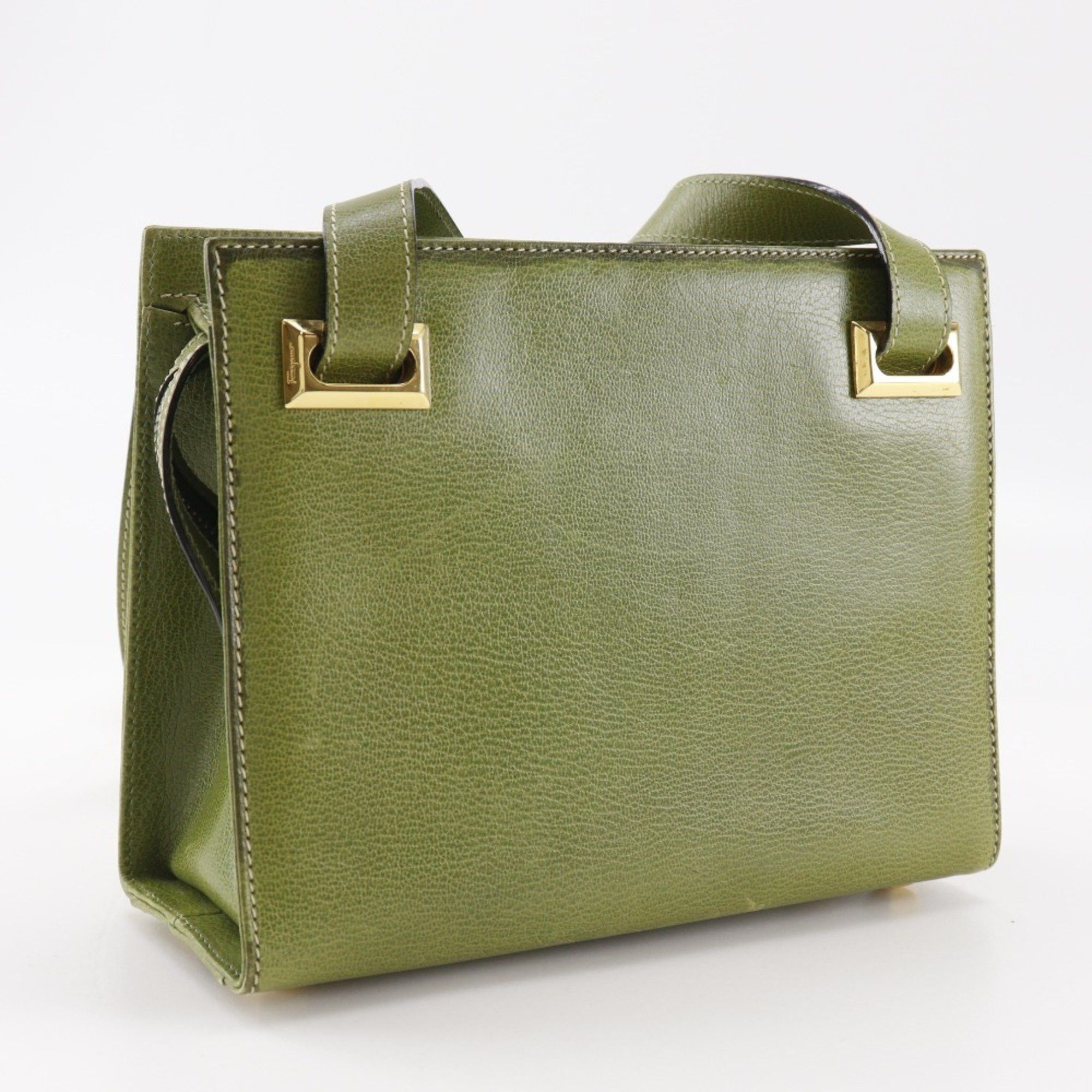 Salvatore Ferragamo Salvatore Ferragamo shoulder bag E21.2709, green leather with zipper, for women Size ONE SIZE - 3 Thumbnail