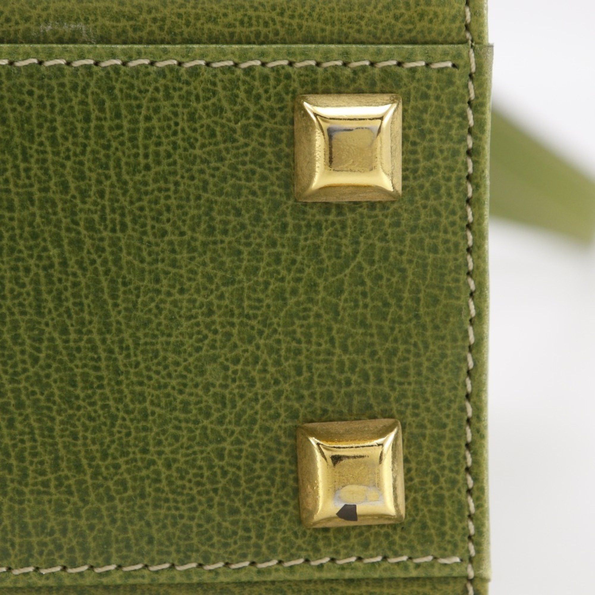 Salvatore Ferragamo Salvatore Ferragamo shoulder bag E21.2709, green leather with zipper, for women Size ONE SIZE - 14 Thumbnail