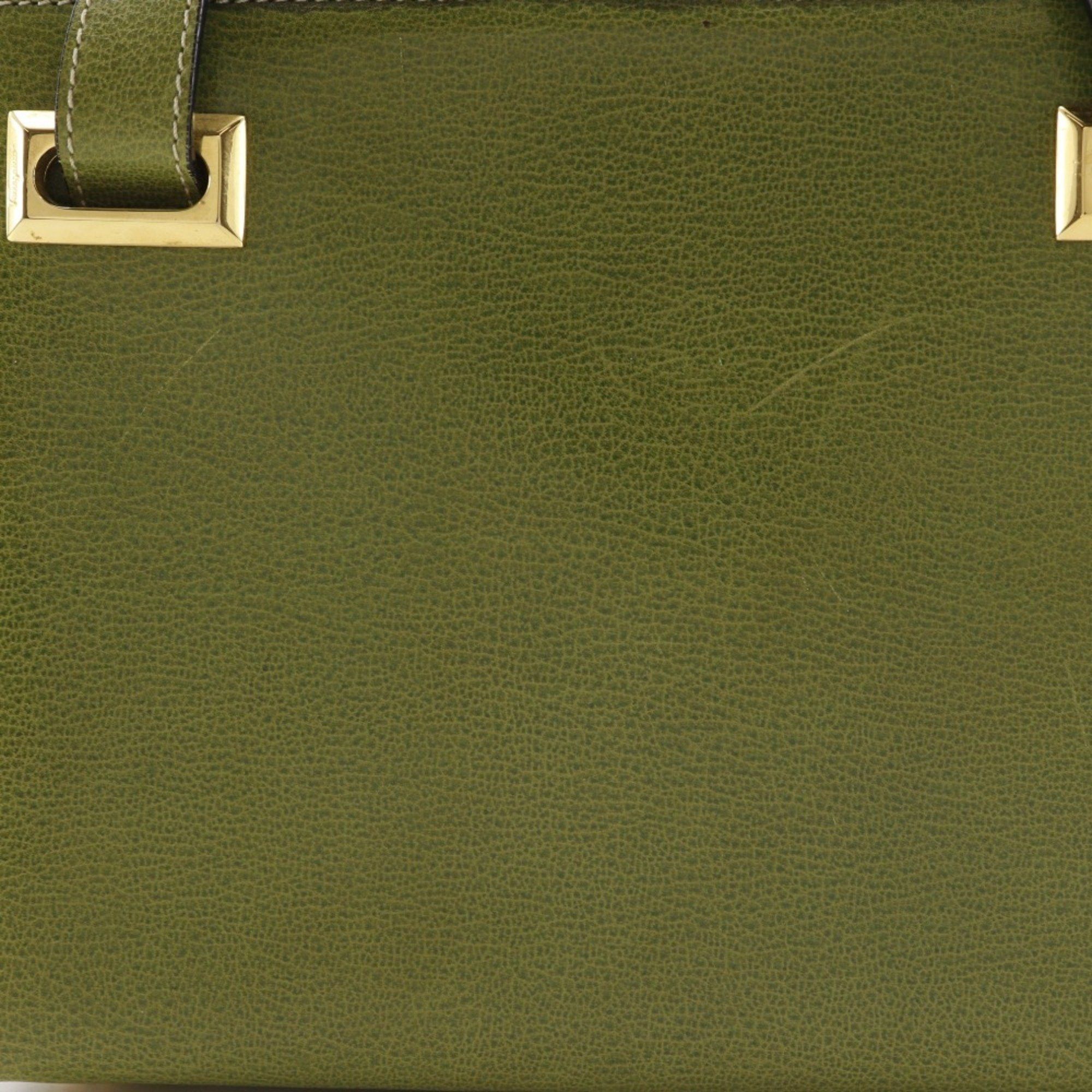 Salvatore Ferragamo Salvatore Ferragamo shoulder bag E21.2709, green leather with zipper, for women Size ONE SIZE - 8 Thumbnail