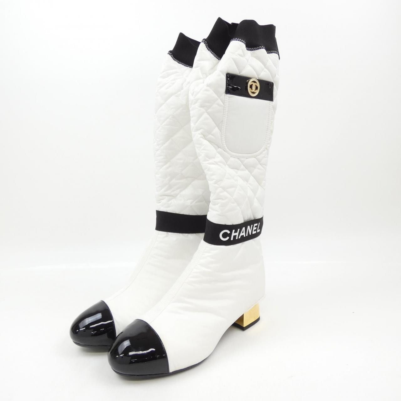 Chanel Chanel Chanel G38428Y55553 Fabric Lambskin Patent Calfskin Boots Leather Shoes G38428Y55553 DUTY FREE for USA Size ONE SIZE - 3 Thumbnail