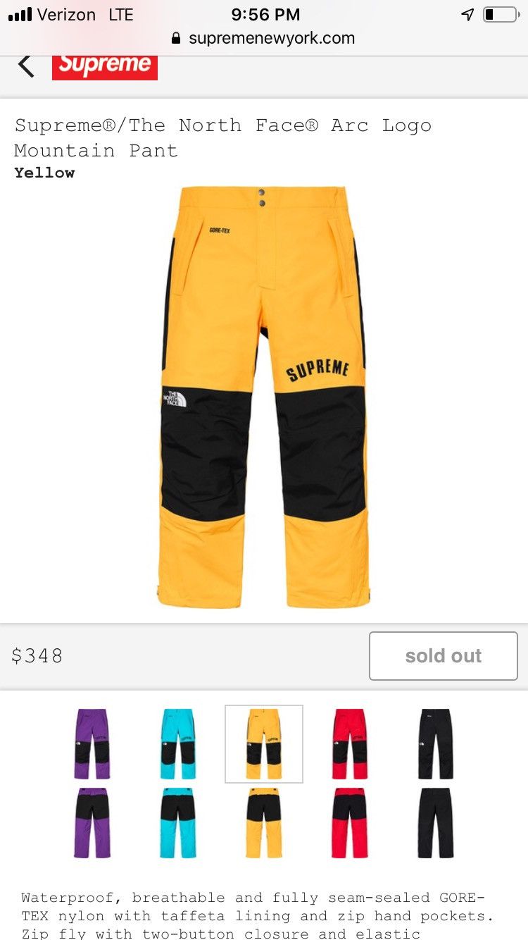 Supreme the north face arc logo mountain pant online