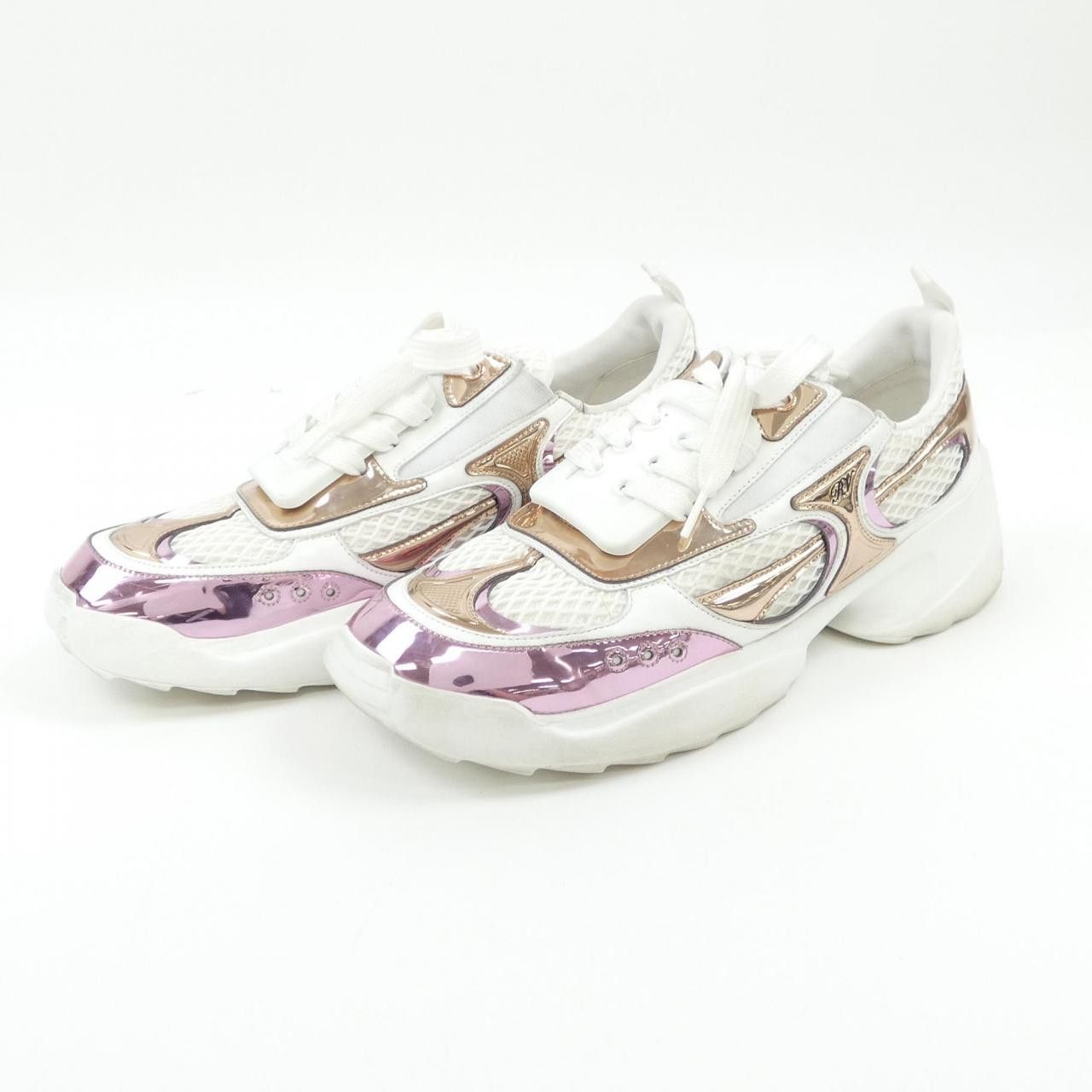 Roger Vivier Roger Vivier Roger Vivier Viv On The Run Leather Fabric Sneakers Leather Shoes DUTY FREE for USA Size ONE SIZE - 3 Thumbnail