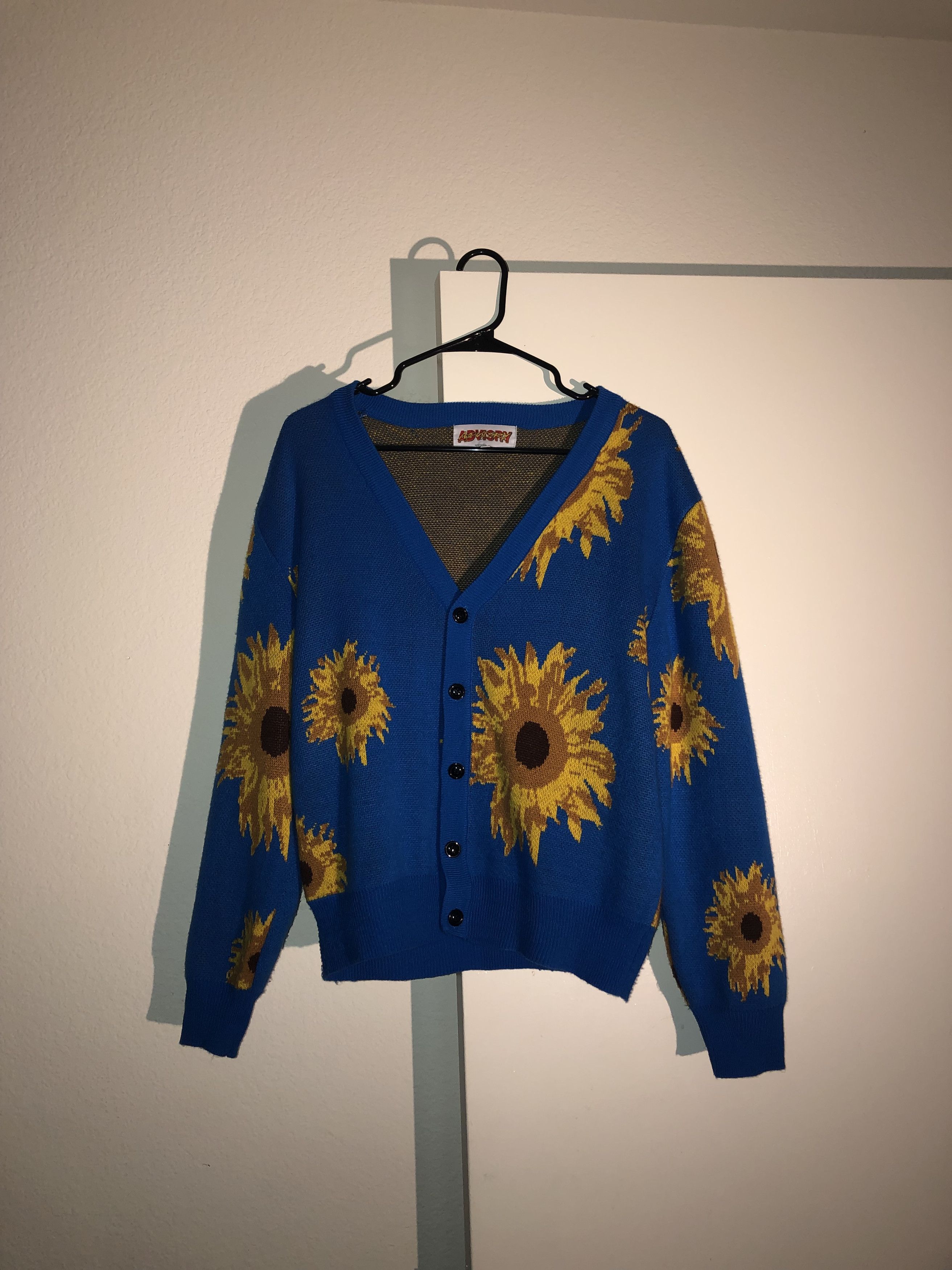 image of Advisry Clothing x Golf Le Fleur Advisry Sunflower Cardigan in Blue, Men's (Size Small)