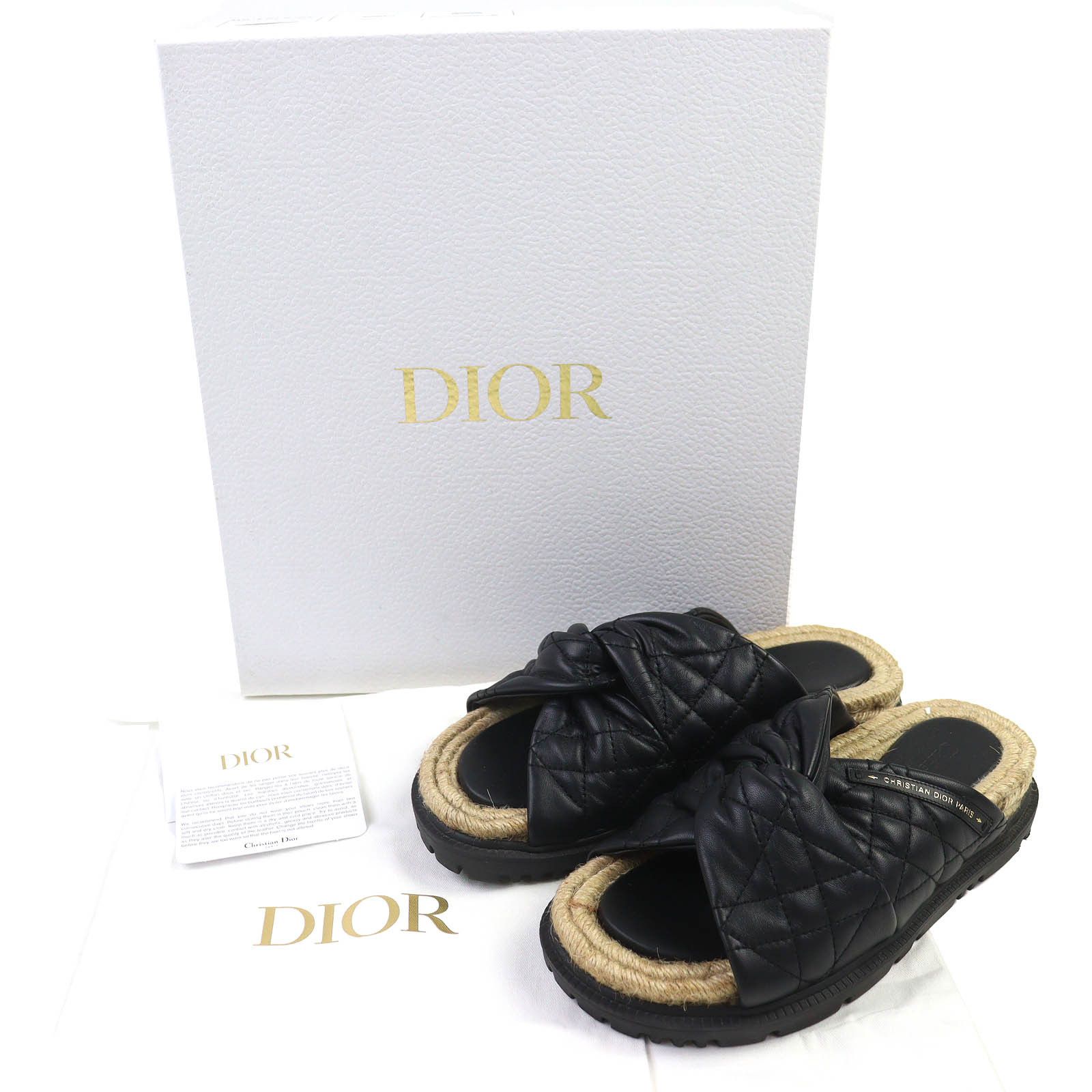 Dior Dior Christian Dior DTWIST Cannage quilted calfskin Sandals Leather Shoes KDQ705CQL DUTY FREE for USA Size ONE SIZE - 2 Thumbnail