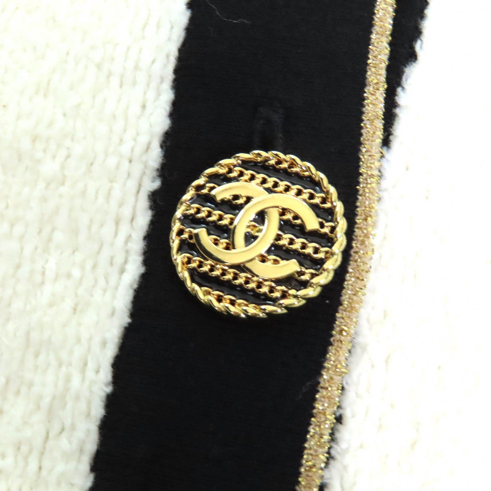 Chanel Chanel Chanel COCO Mark Button Cotton Terry Knit Cardigan Cotton Tops P60477 DUTY FREE for USA Size ONE SIZE - 5 Thumbnail
