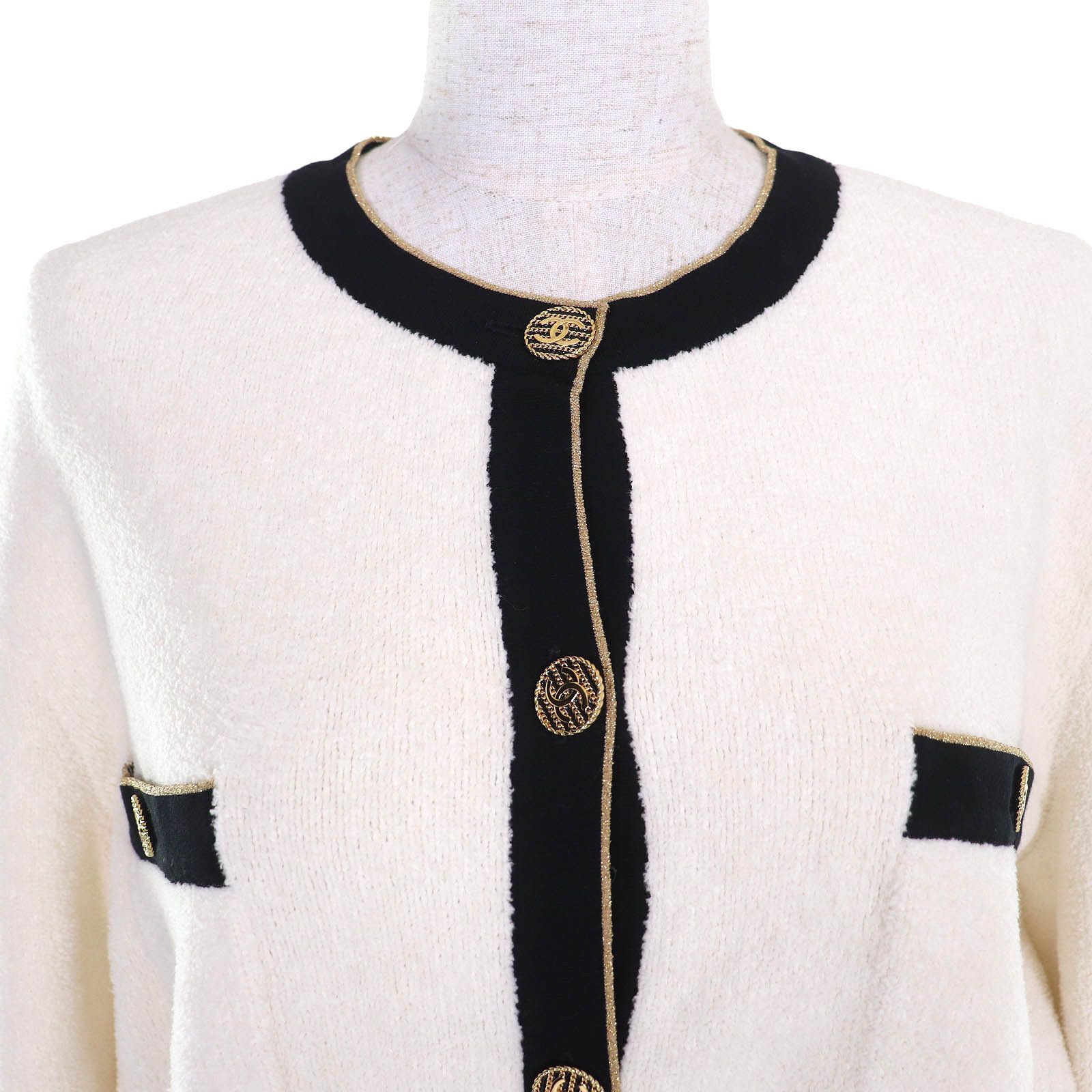 Chanel Chanel Chanel COCO Mark Button Cotton Terry Knit Cardigan Cotton Tops P60477 DUTY FREE for USA Size ONE SIZE - 4 Thumbnail